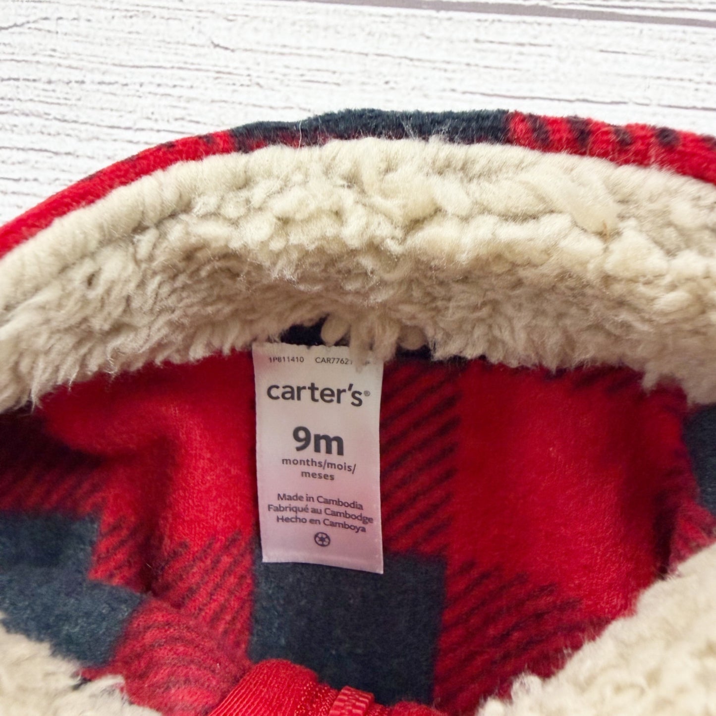 Carter’s 3 Piece Baby Outfit Set Buffalo Plaid Vest Bodysuit Pant NWT 6-9 Months