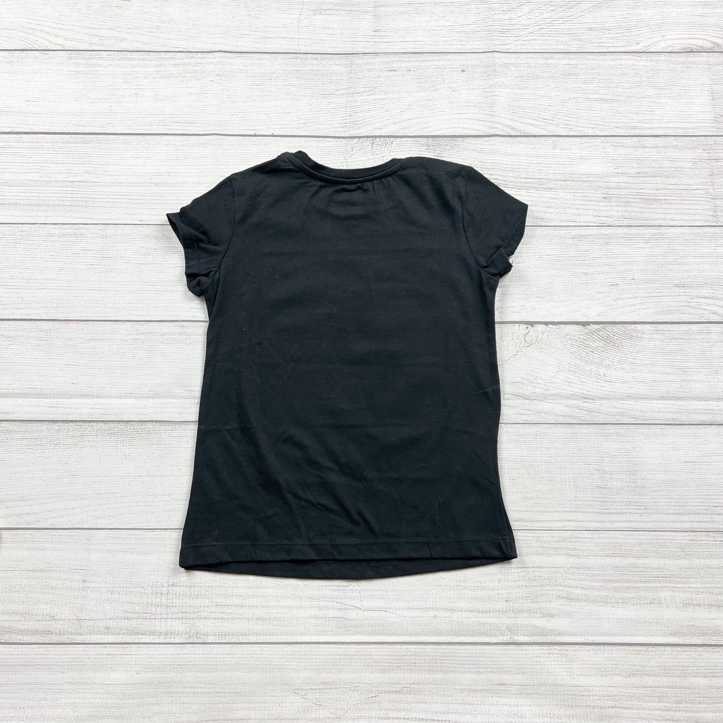Wonder Woman Girls Graphic T-Shirt Black Multicolor Logo NWT S 6-6x