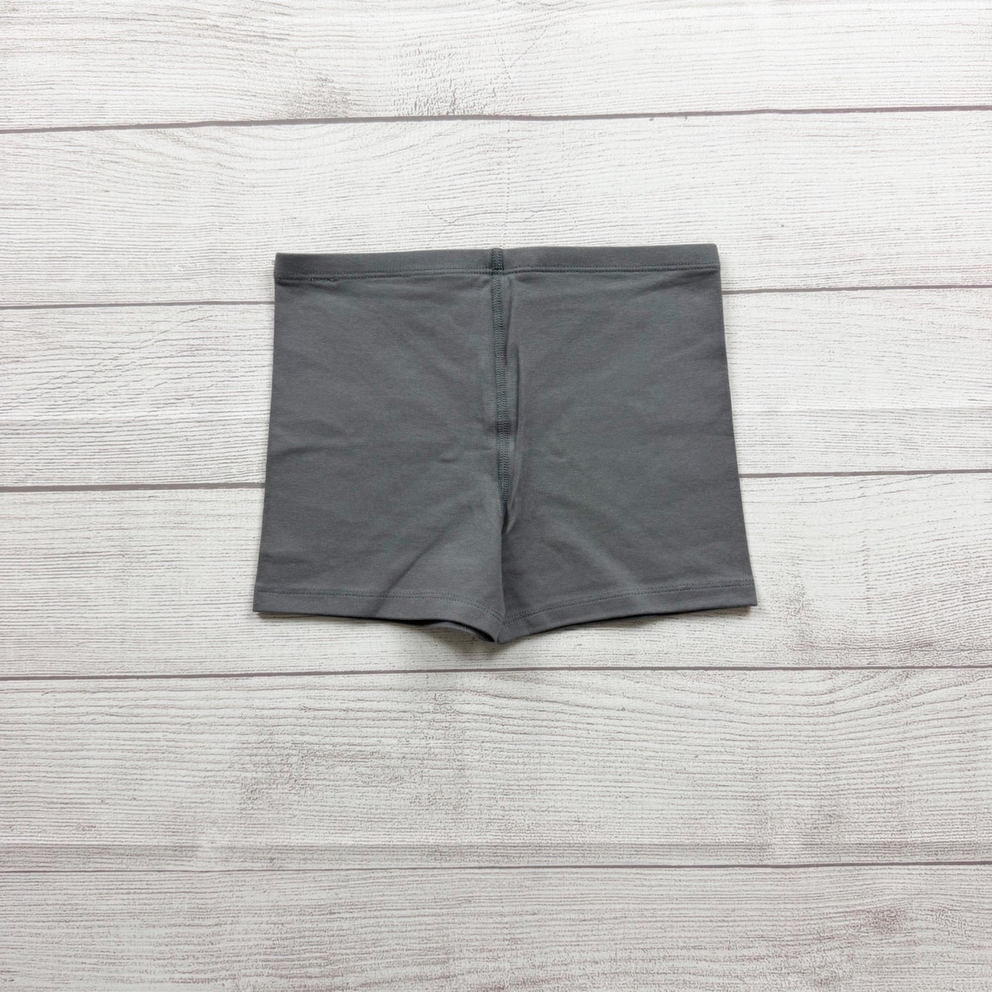 Primary Kids Gray Bike Shorts Soft Stretch Fabric Cotton Blend 6-7