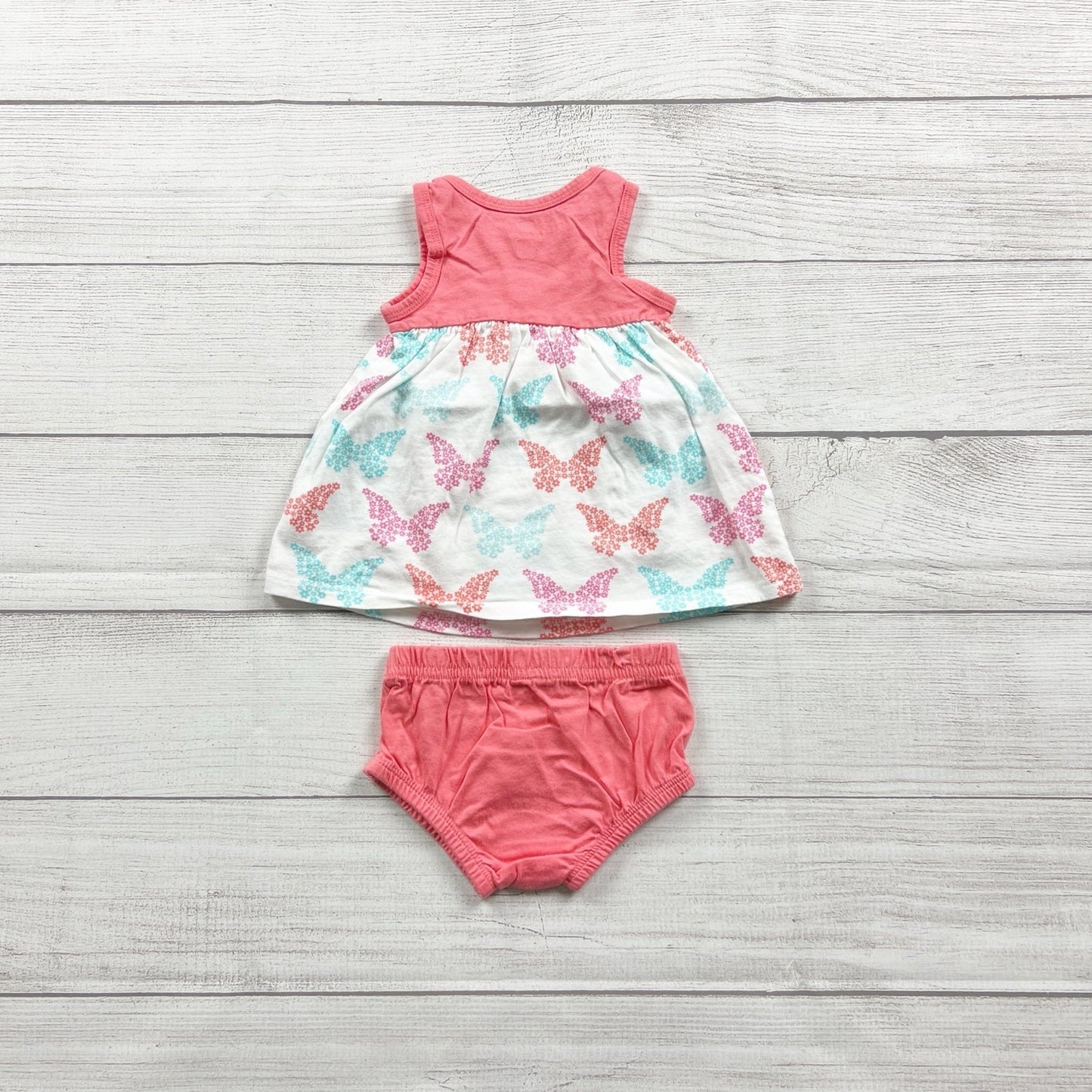 Koala Baby Girl 2 Piece Sleeveless Dress Bloomers Set Butterfly Print 0-3 Months