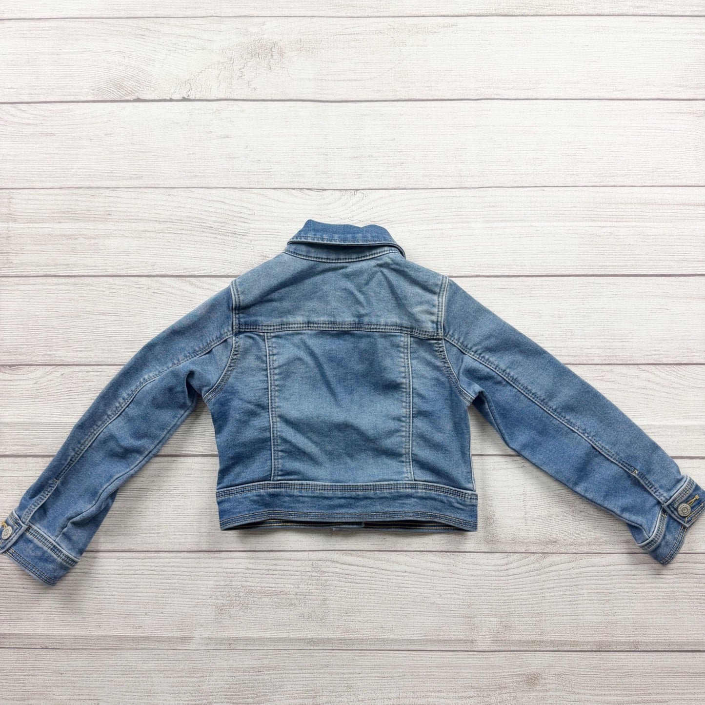 Cat & Jack Girls Denim Jacket Blue Snap Front Jean Jacket XS 4-5