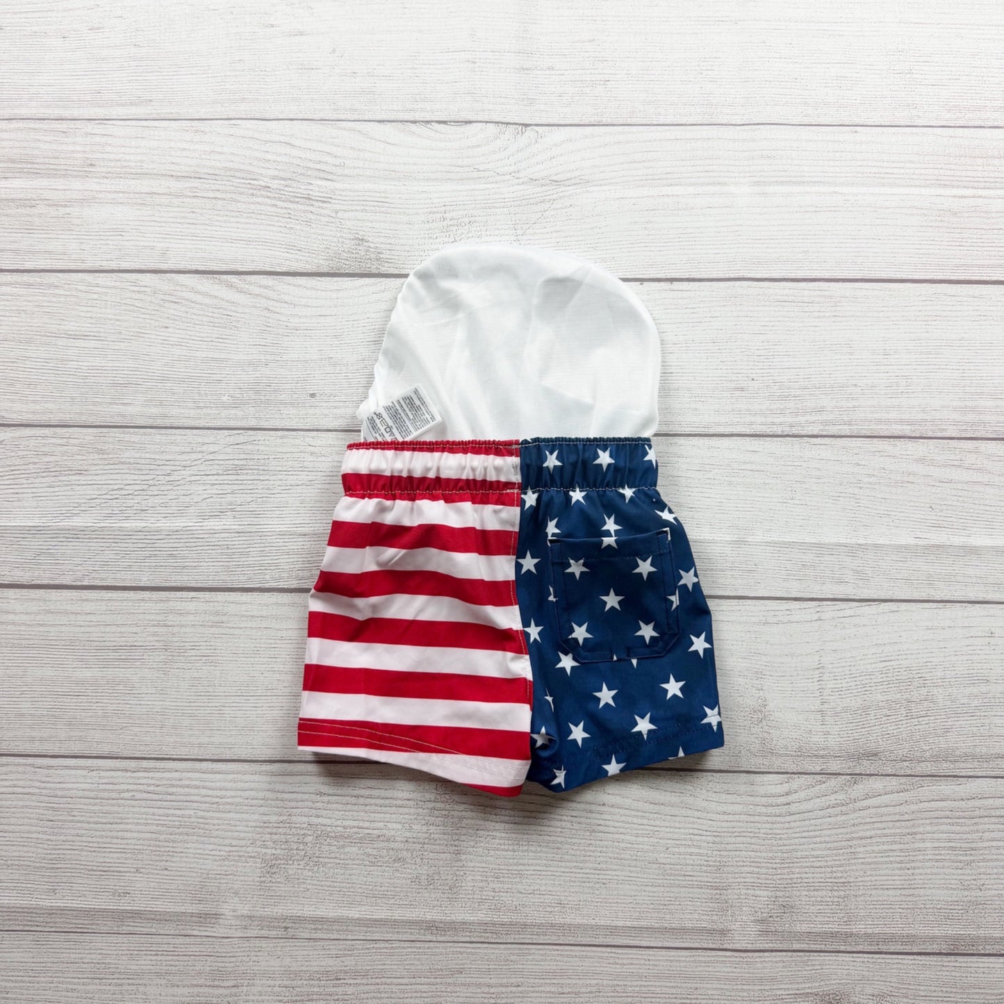 Old Navy Toddler USA Stars Stripes Swim Trunks Elastic Waist 12-18 Months
