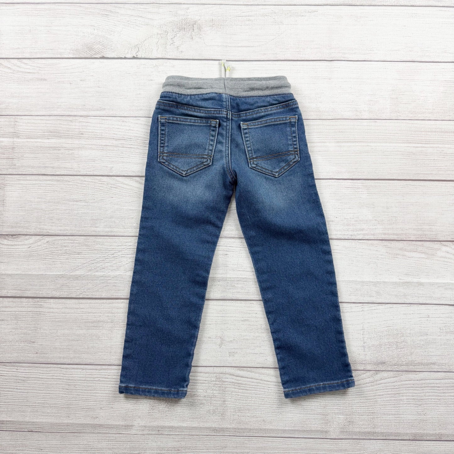 Cat & Jack Boys Pull On Jeans Blue Denim Elastic Waist 4T