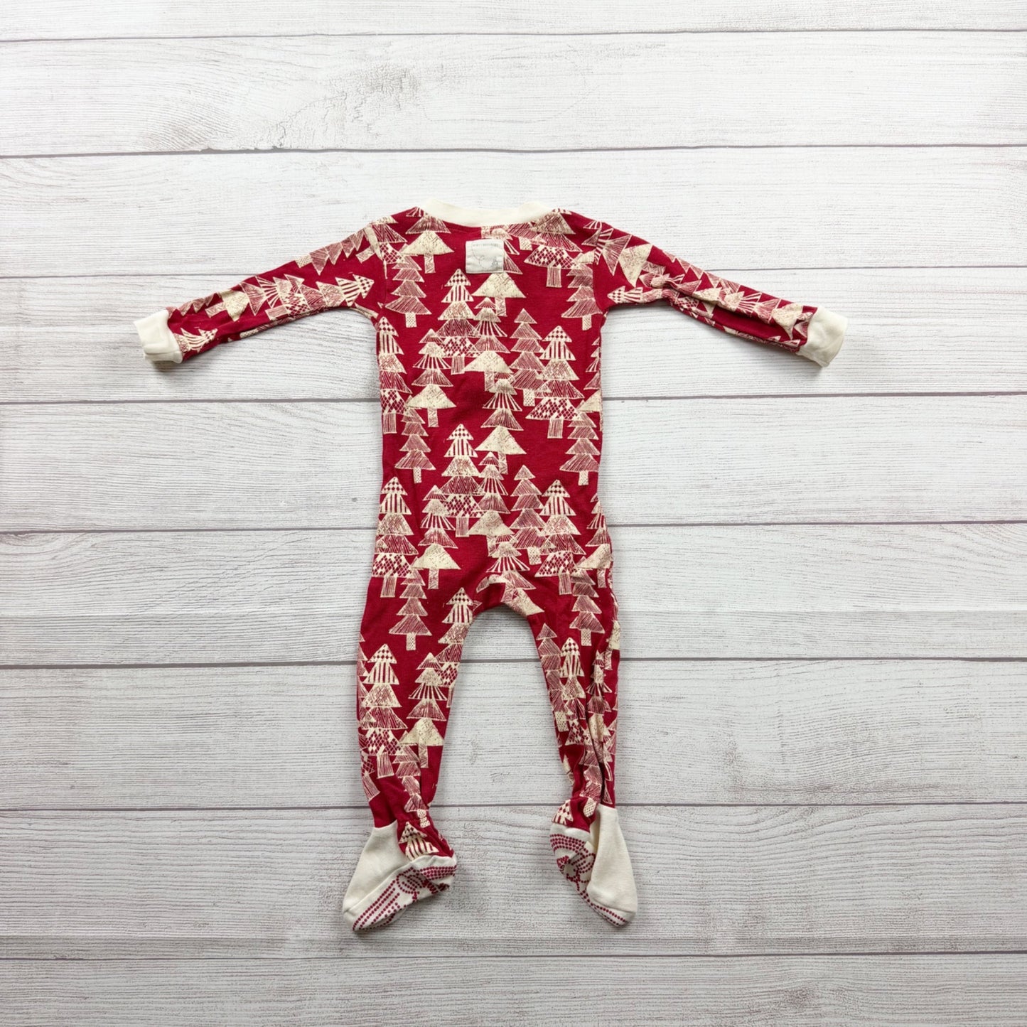 Burt’s Bees Baby Organic Cotton Zip Up Footed Pajamas Festive Print 6-9 Months