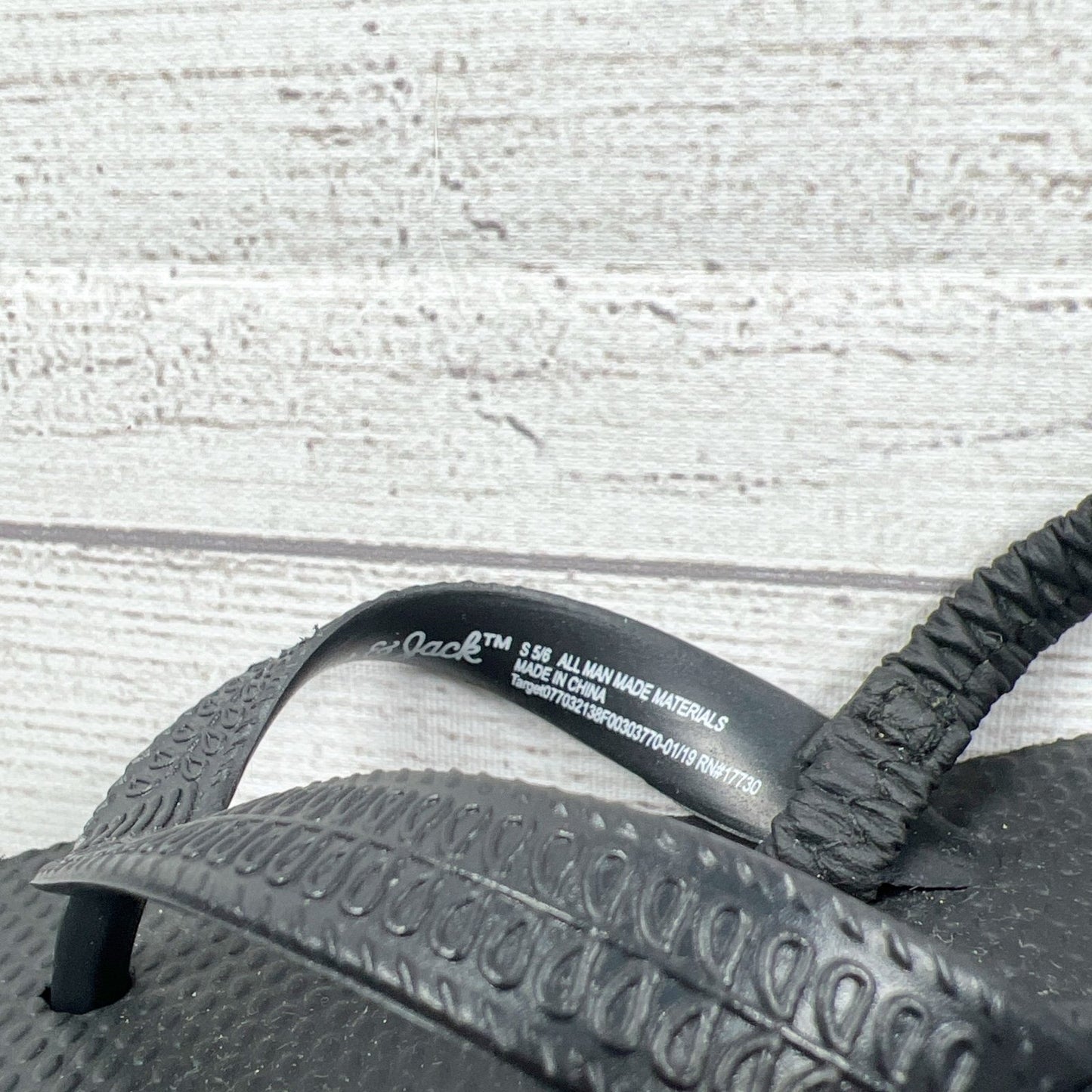 Cat & Jack Black Flip Flops Sandals Kids Toddler 5-6