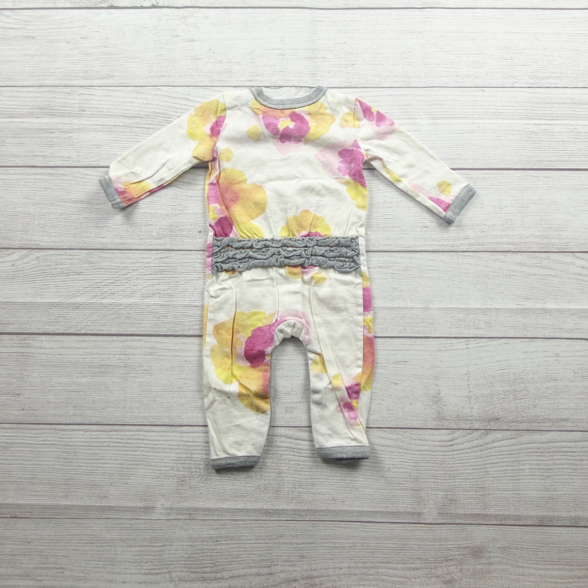 Burts Bees Baby Organic Coverall Watercolor Romper Floral Print 0-3 Months