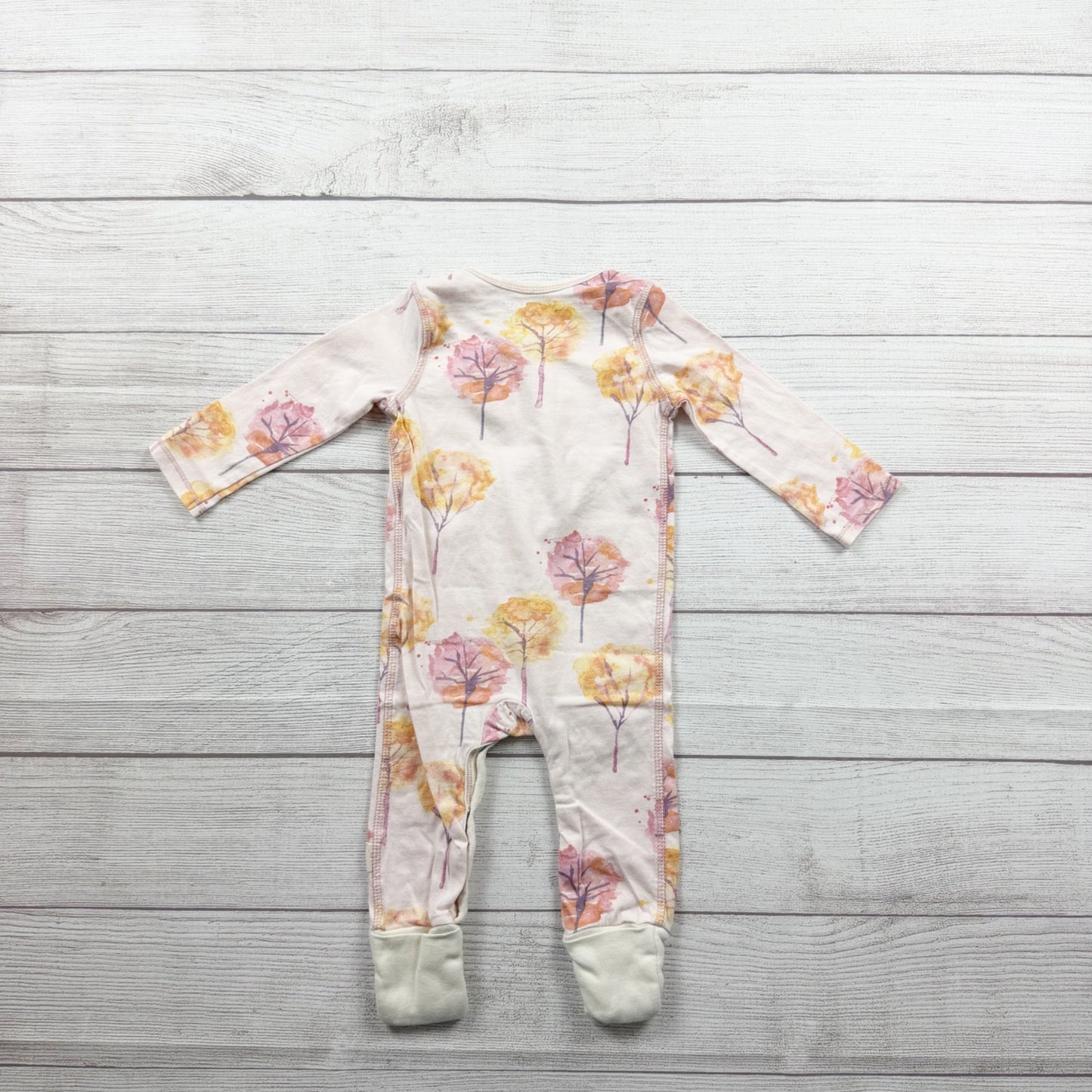 Burt’s Bees Baby Sleeper Pajamas Watercolor Tree One Piece Romper 6-9 Months