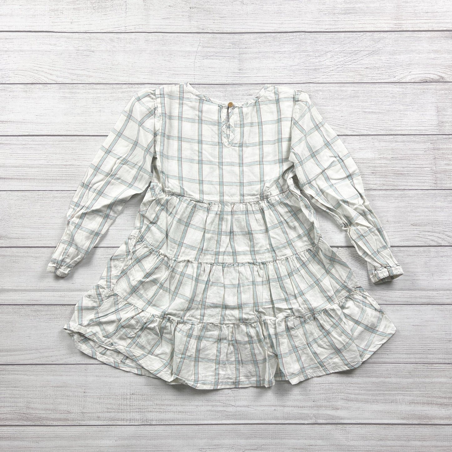 Little Co by Lauren Conrad Dress Plaid Tiered Linen Ruffle Dress NWT 6