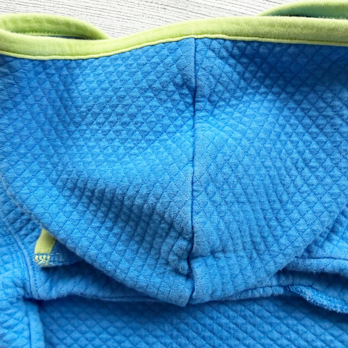 Hanna Andersson Baby Zip Up Hoodie Caterpillar Bee Blue Cotton Blend 6-12 Months