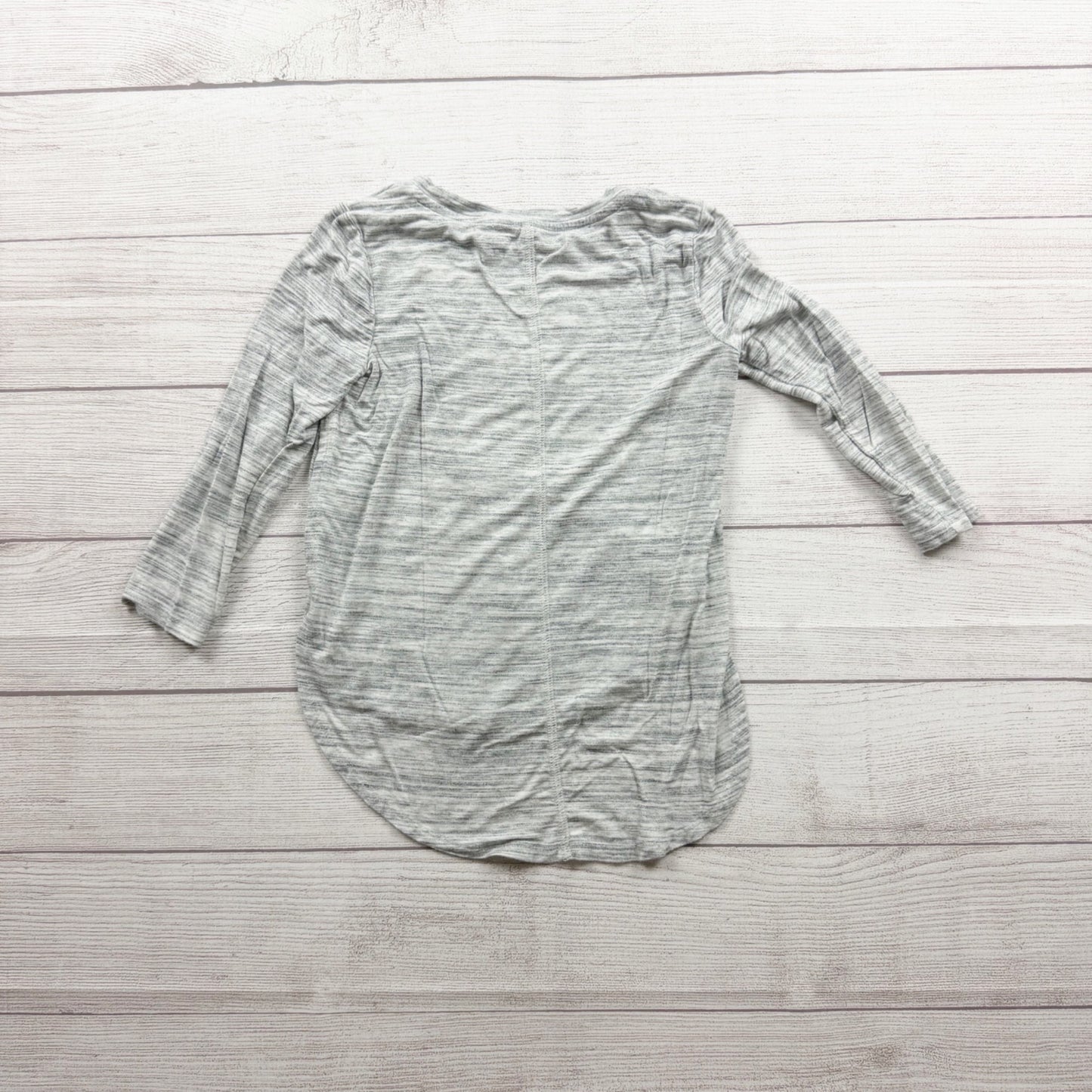 Old Navy Girls Gray Striped 3/4 Sleeve High Low Hem Shirt Lightweight XS 5