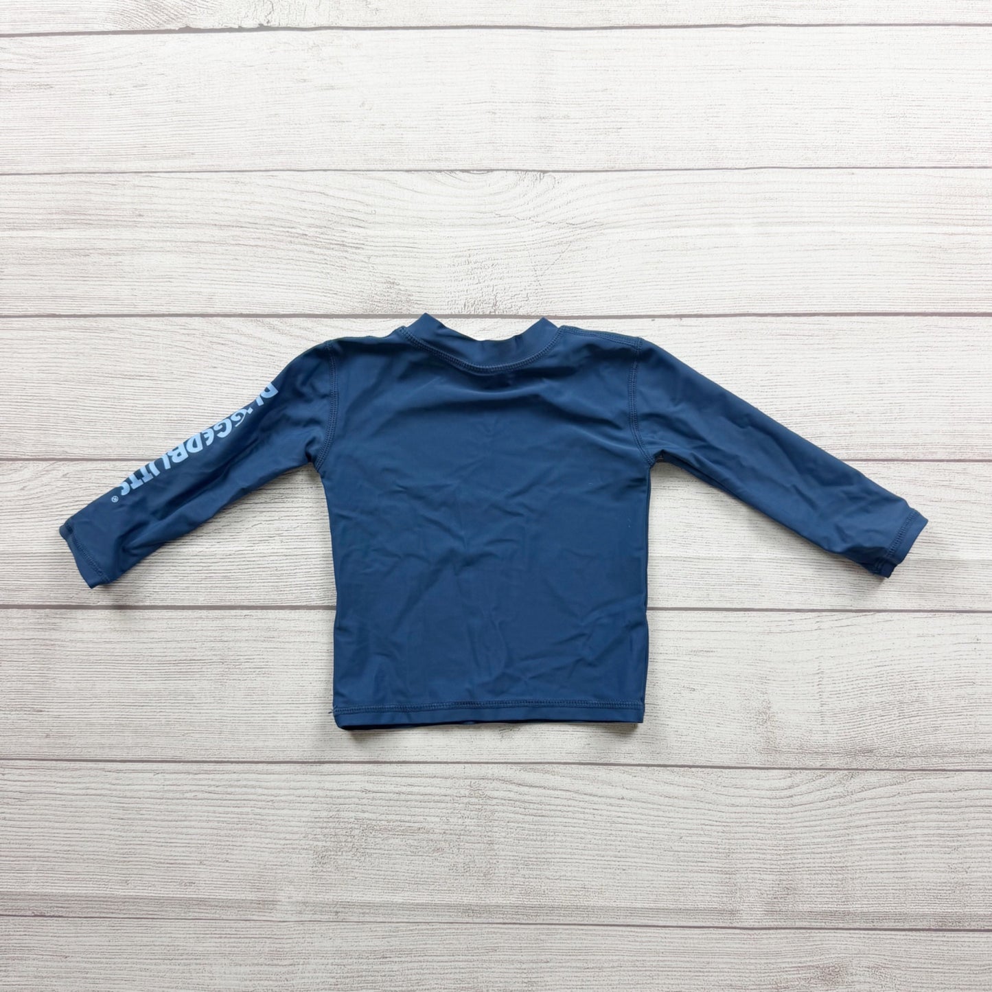Rugged Butts Navy Blue Long Sleeve Swim Shirt Sun Protection UPF 12-18 Months