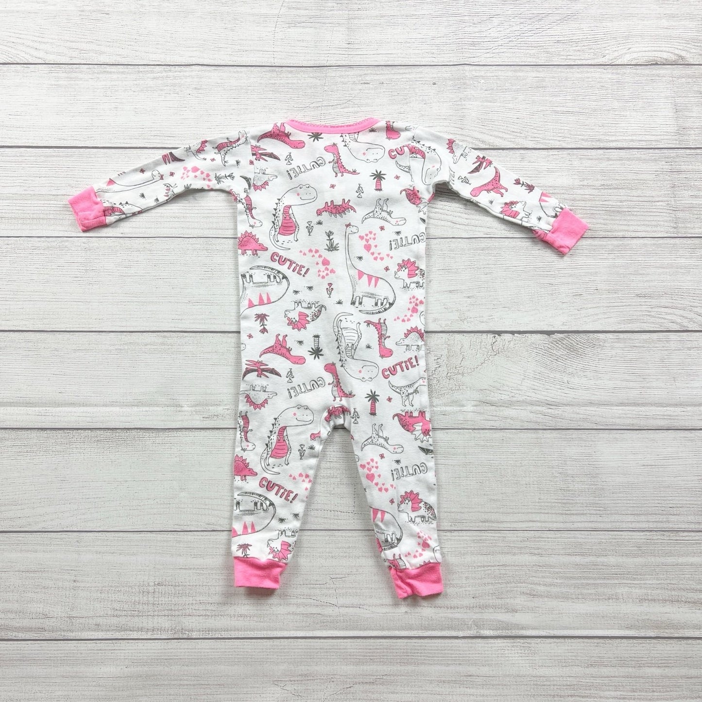 Carter’s Baby Girl Pajamas Dinosaur Print One Piece Sleeper Footless 9-12 Months