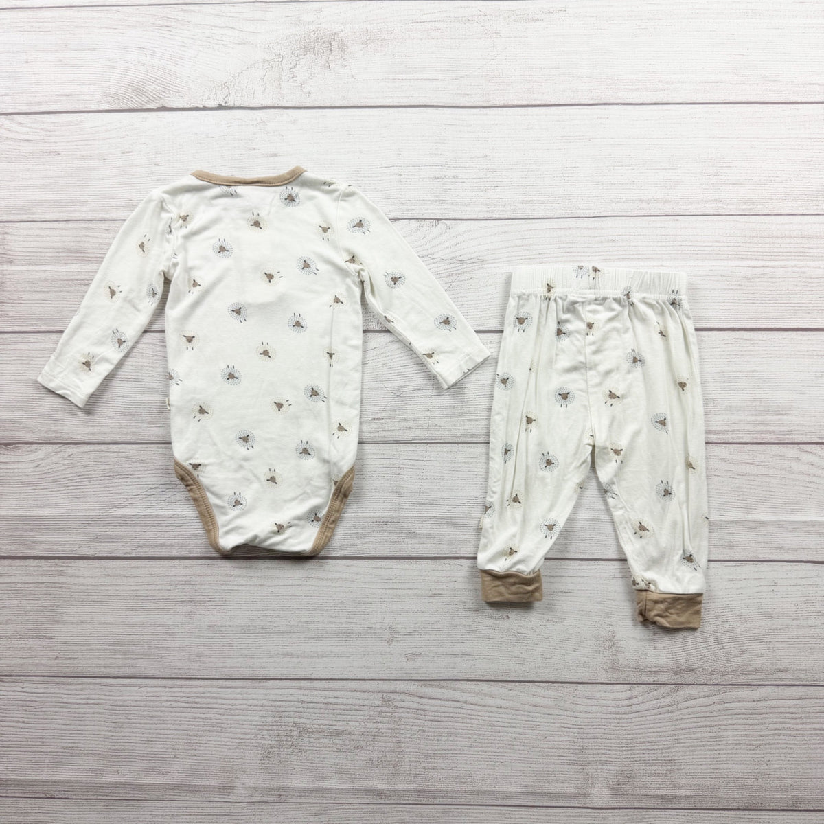 Milkberry Baby 2-Piece Outfit Long Sleeve Bodysuit Pants Sheep Print 3-6 Months
