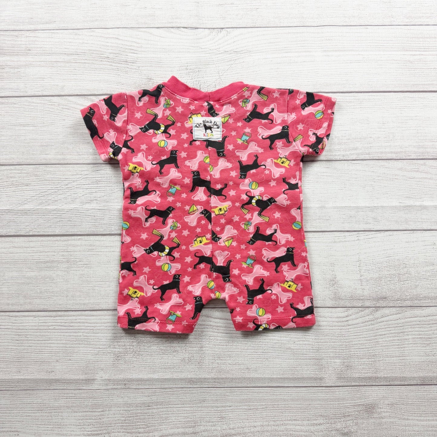 The Black Dog Kids Baby Romper Logo Print Short Sleeve One Piece 0-6 Months