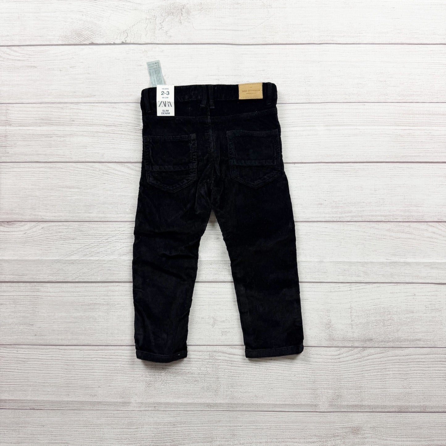 Zara Kids Black Corduroy Slim Fit Pants NWT 2-3