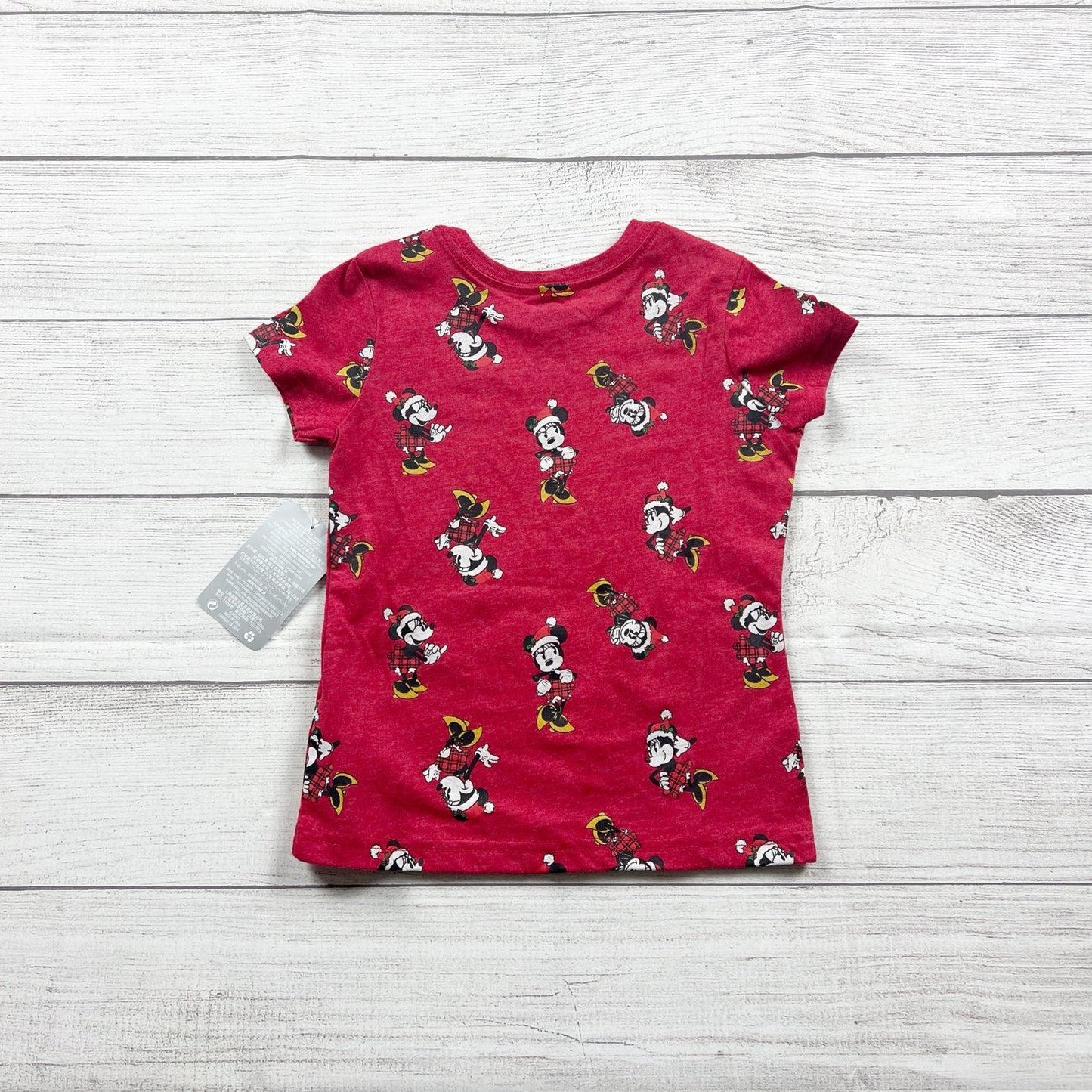 Disney Parks Girls Minnie Mouse Christmas Holiday Tee XS 4 NWT