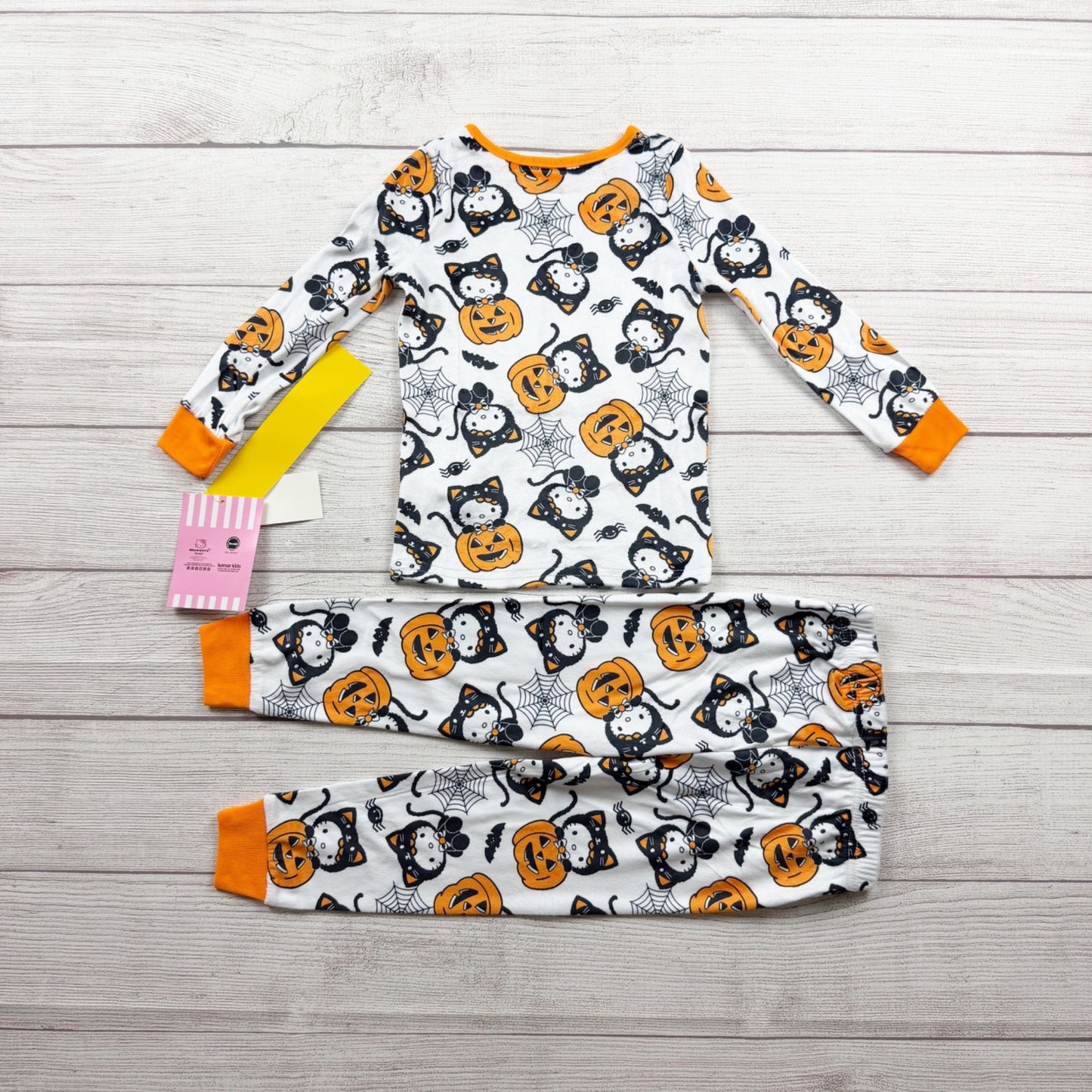 Hello Kitty Halloween Pajama Set Long Sleeve Pumpkin Cat Pattern NWT 3T