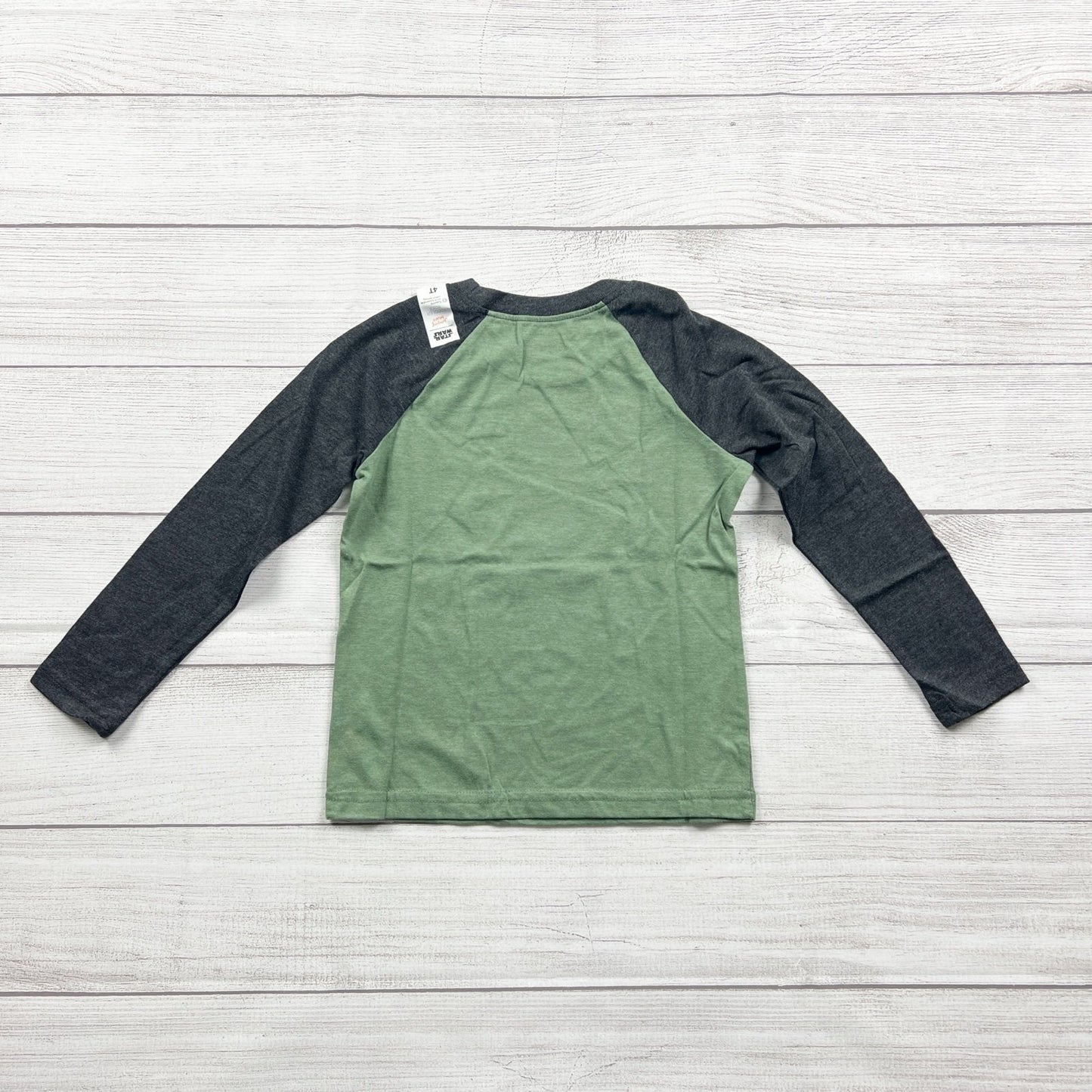 Star Wars Grogu Raglan Shirt Toddler Long Sleeve Tee “Grogu” Graphic NWT 4T