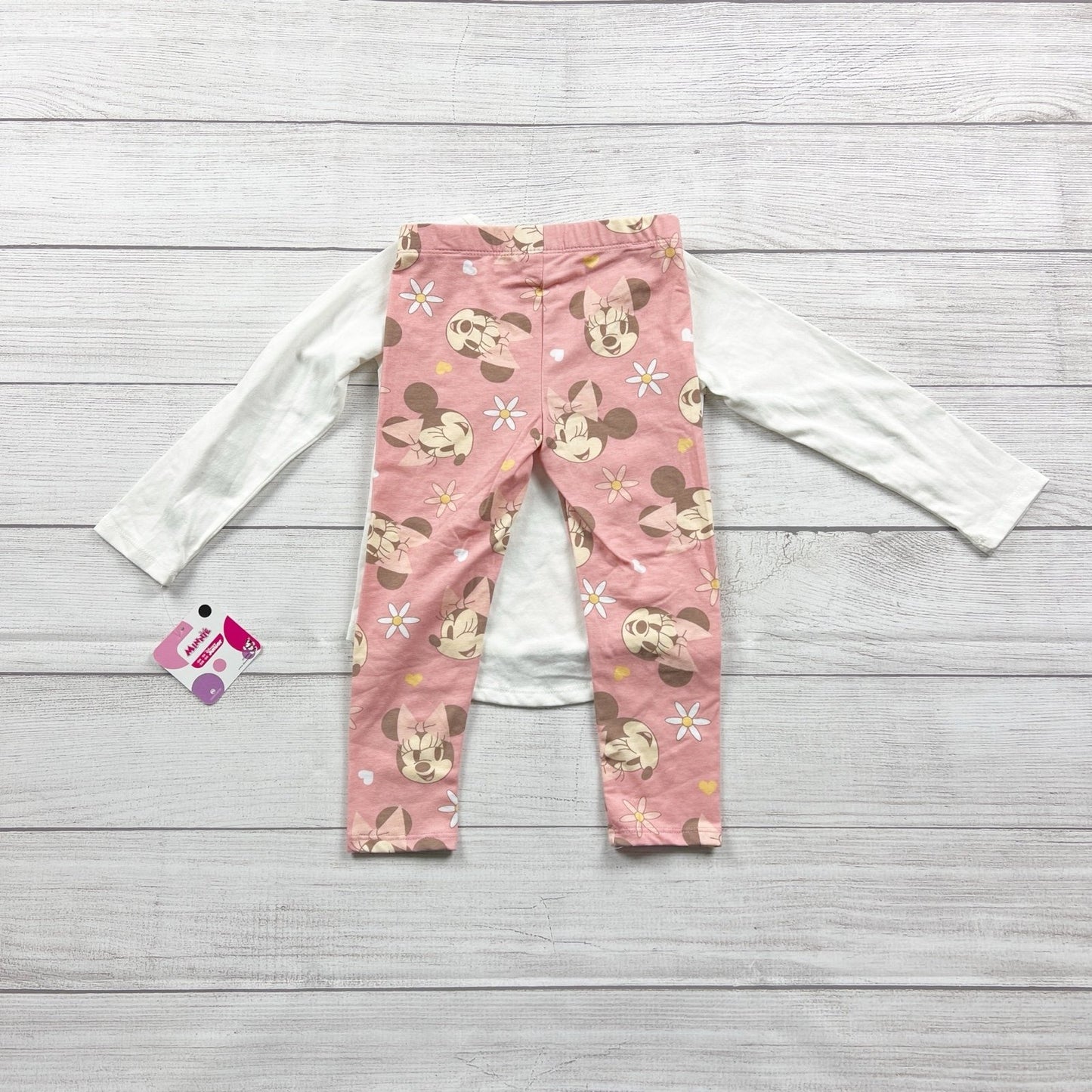 Disney Minnie Toddler Outfit Set “Life is Sweet” Minnie Print Leggings NWT 3T