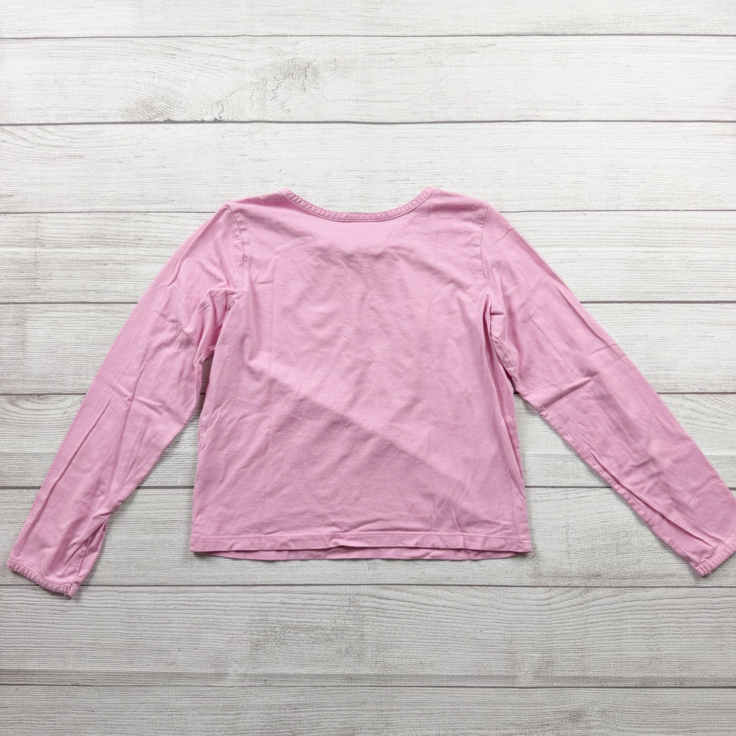 Hanna Andersson Girls Long Sleeve Shirt Top with Rosette Detail Crewneck Tee 10