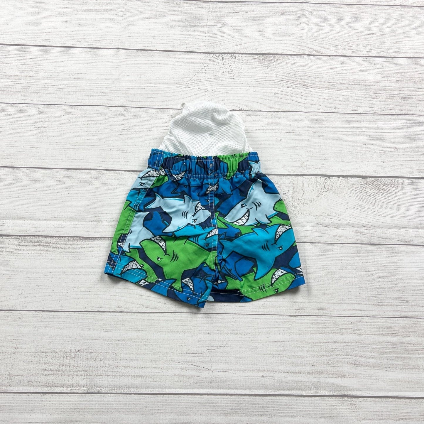 Circo Baby Boy Swim Trunks Shark Print Blue Green Board Shorts 9 Months
