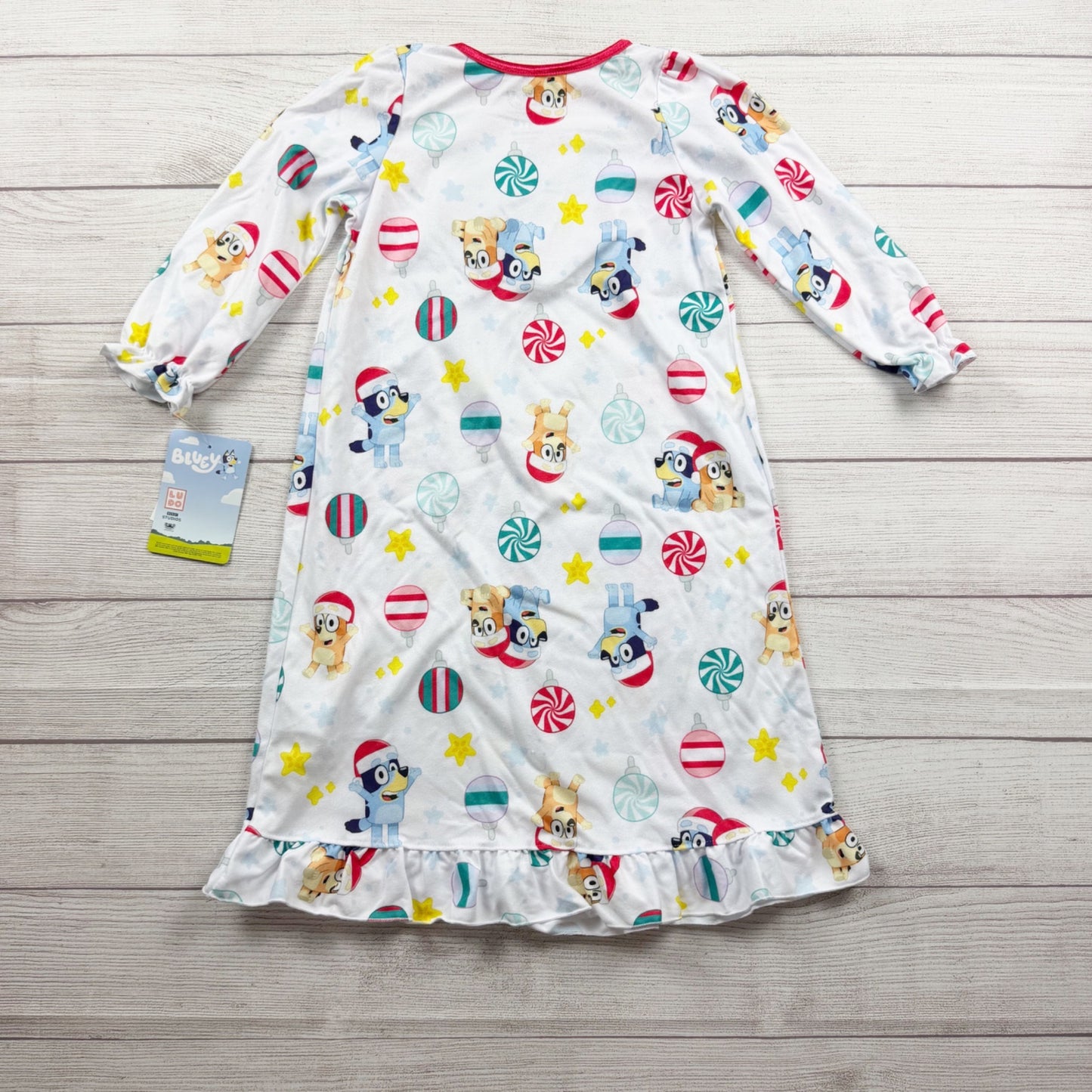 Bluey Christmas Girls Nightgown Holiday Granny Pajamas NWT 4T