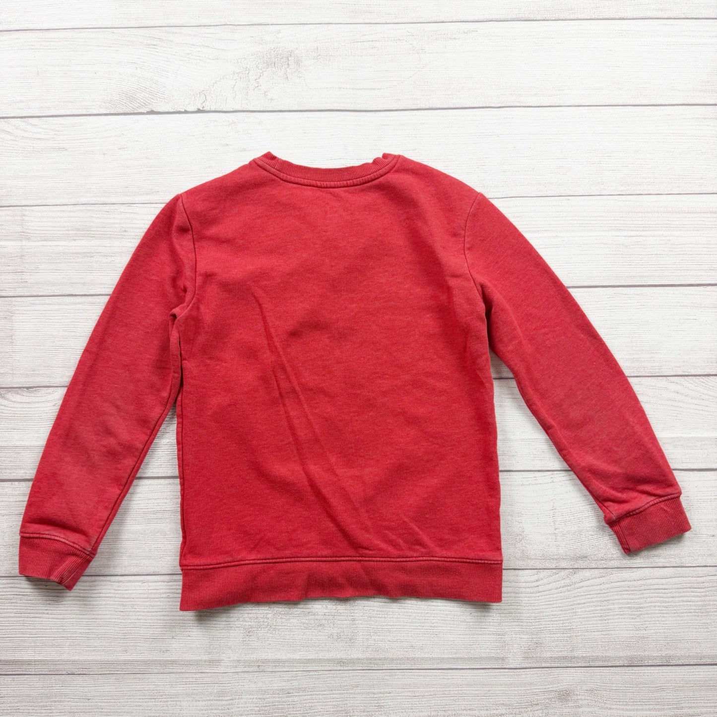 Cat & Jack Boys Red "Hey Dude" Crewneck Sweatshirt Cotton Blend M 8-10