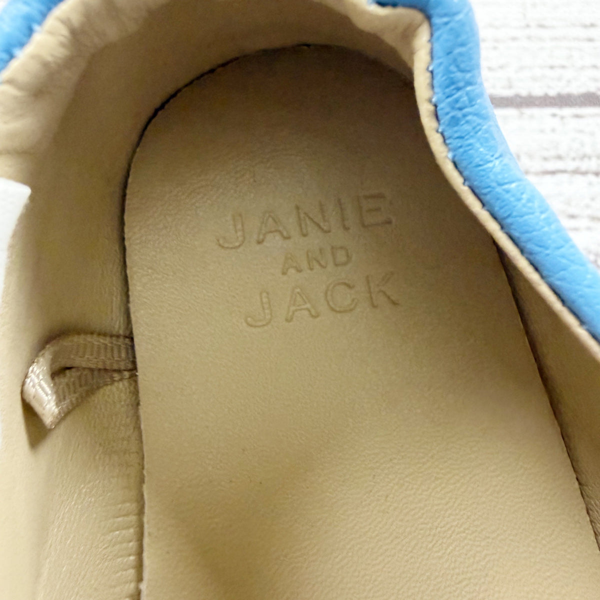 Janie And Jack Baby Blue Faux Leather Moccasins Loafers 6-12 Months