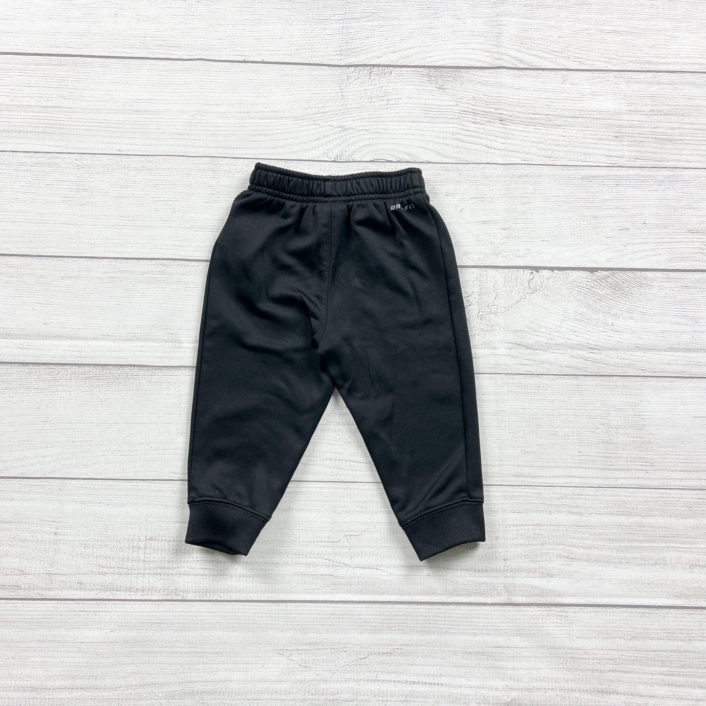 Nike Dri-Fit Baby Jogger Pants Elastic Waist Black Yellow Logo 12-18 Months