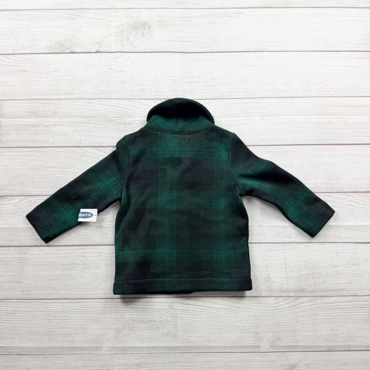 Old Navy Toddler Green Black Plaid Button Up Jacket Shacket NWT 18-24 Months