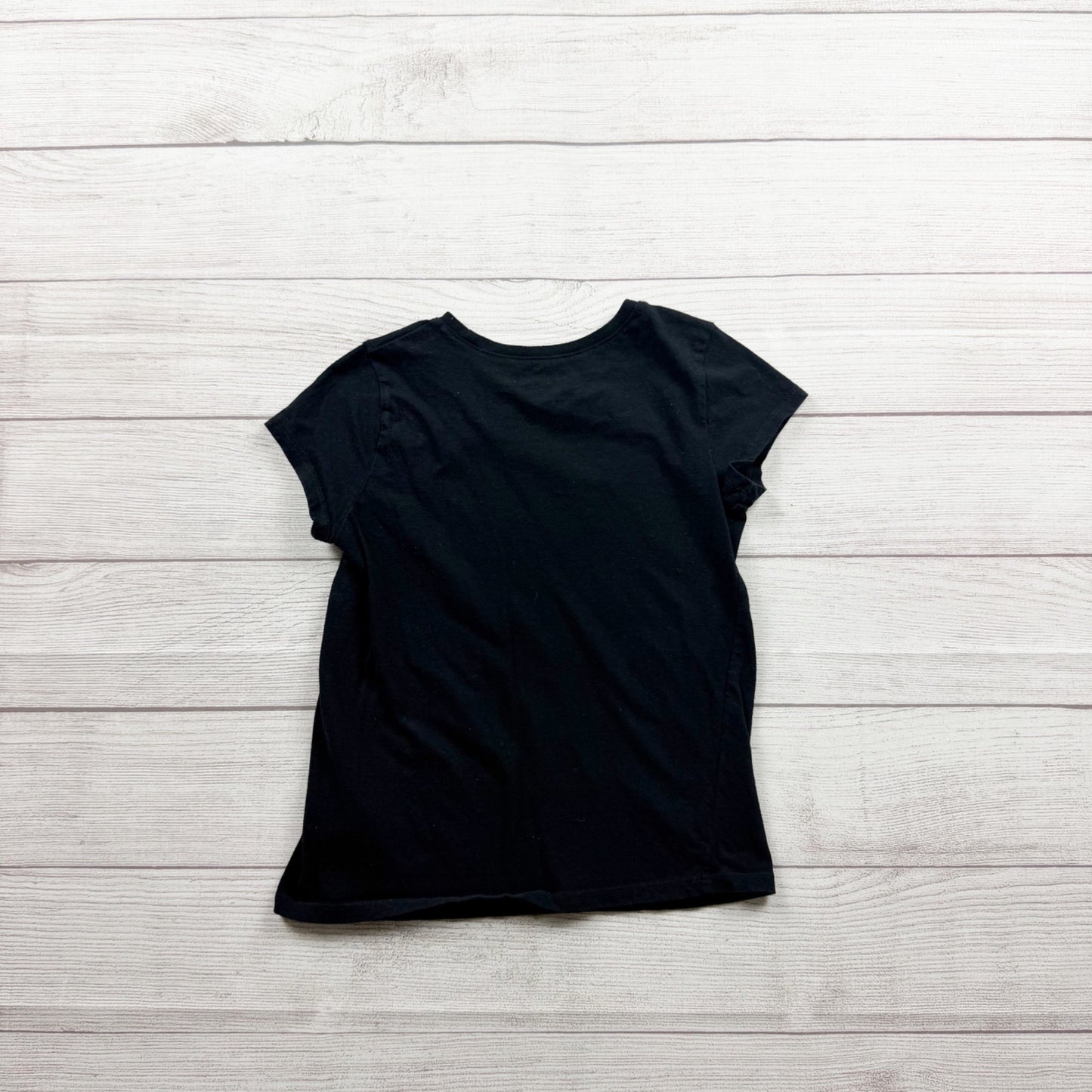 Children’s Place Lucky Girl Black Rainbow Graphic Short Sleeve Tee 7-8