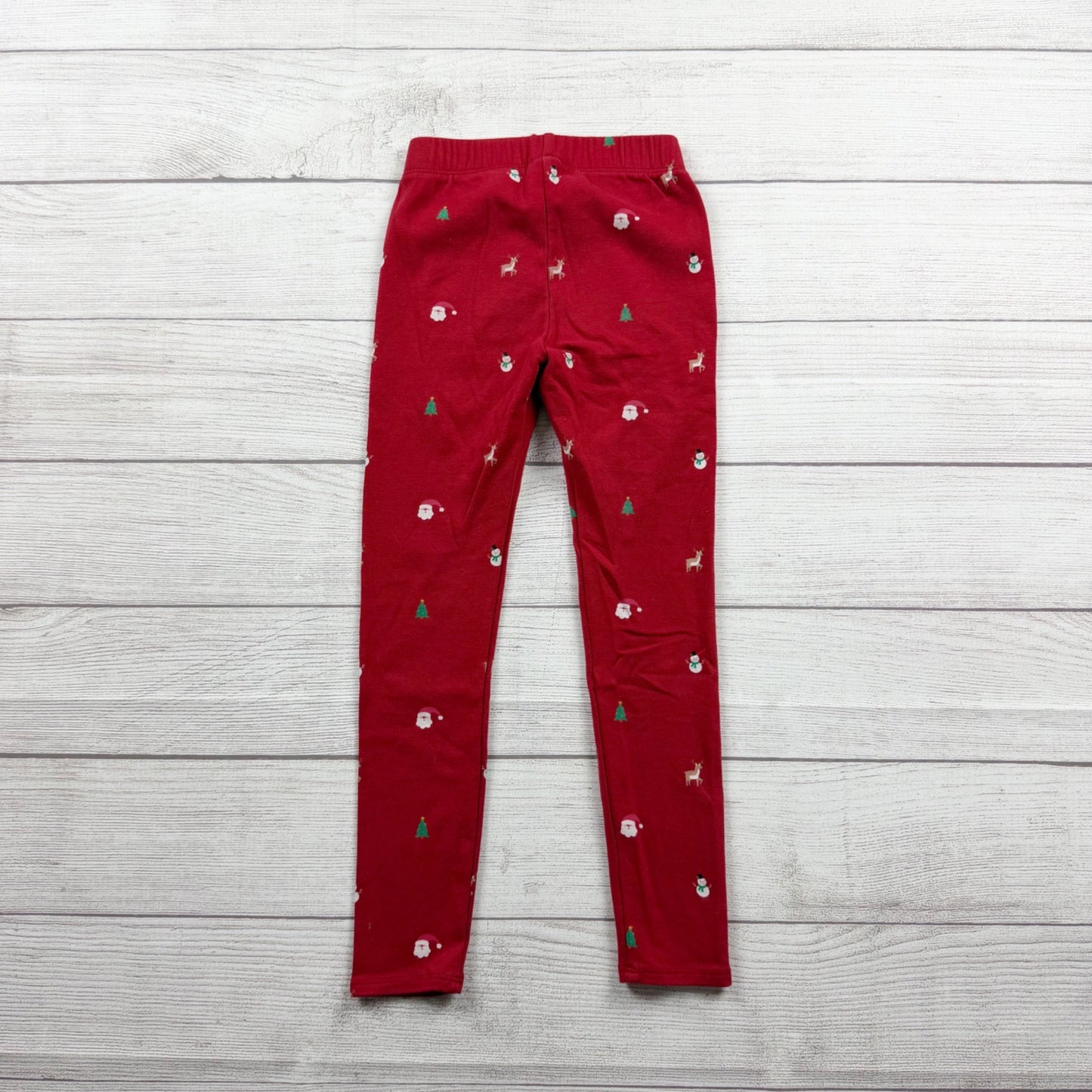 Gymboree Girls Holiday Print Leggings Red Christmas Trees Snowmen Reindeer 6
