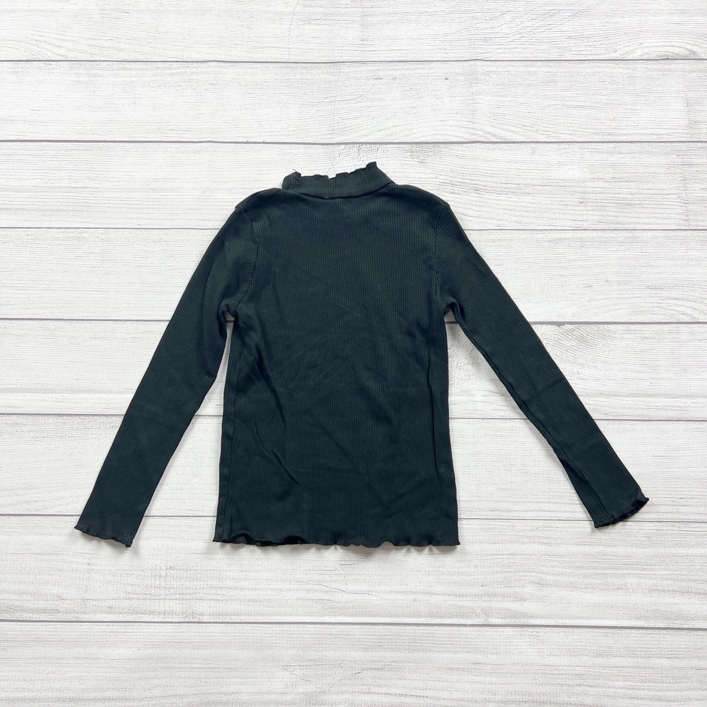 Primark Girls Black Long Sleeve Ribbed Turtleneck Top 7-8