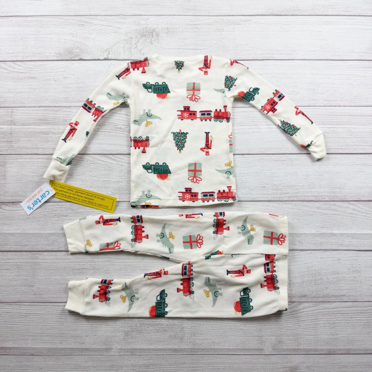 Carter’s Toddler Holiday Pajama Set Christmas Train Print NWT 2T