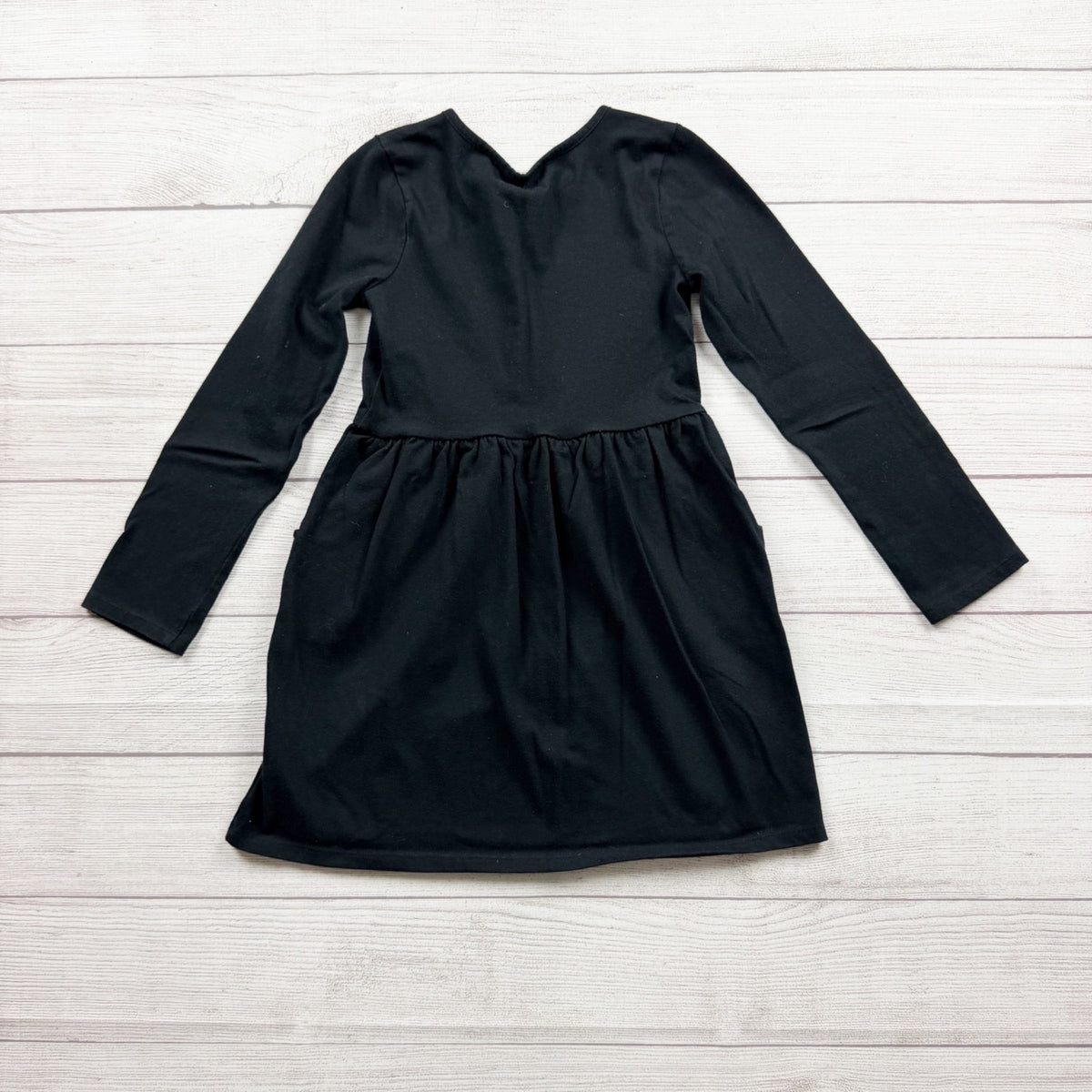 Cat & Jack Black Star Graphic Long Sleeve Pocket A-Line Dress Girls M 7-8