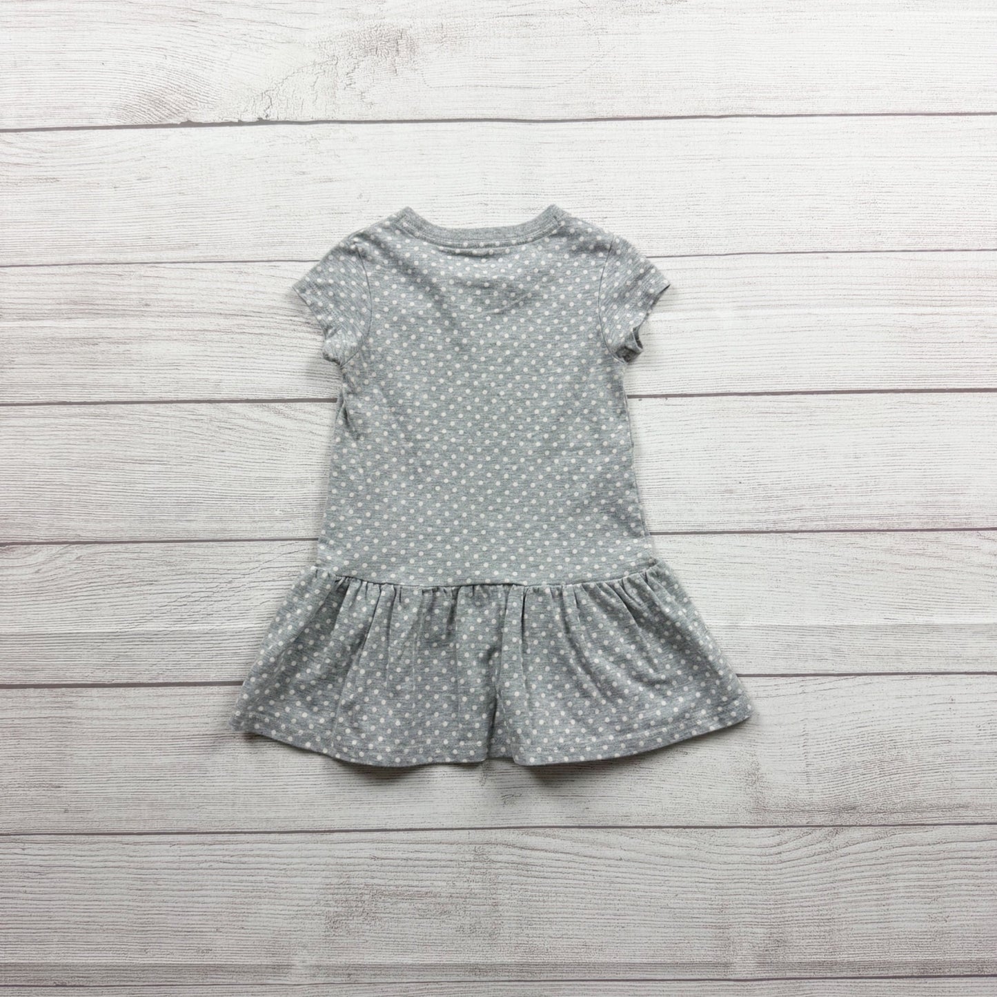 Nike Toddler Girls Polka Dot Ruffle Hem Dress Gray 2T