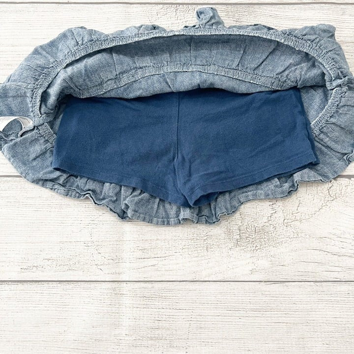 Circo Toddler Girls Chambray Ruffle Skort Tiered Skirt Built In Shorts XS 4-5