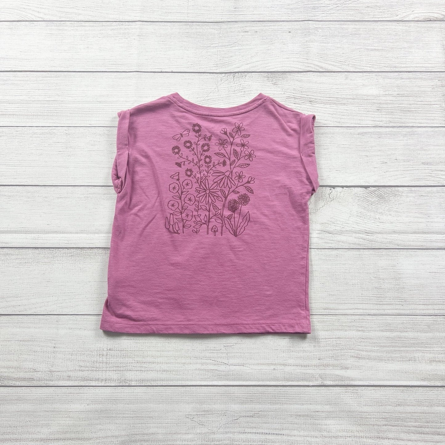 Cat & Jack Girls Shirt “Free as the Wind” Graphic Cap Sleeve Top S 6-6X