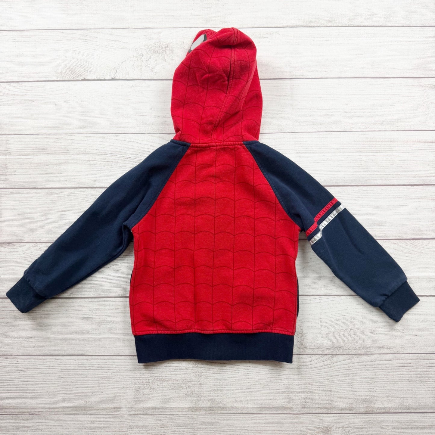 Marvel SpiderMan Boys Red Navy Zip Up Hoodie Spider Graphic 5
