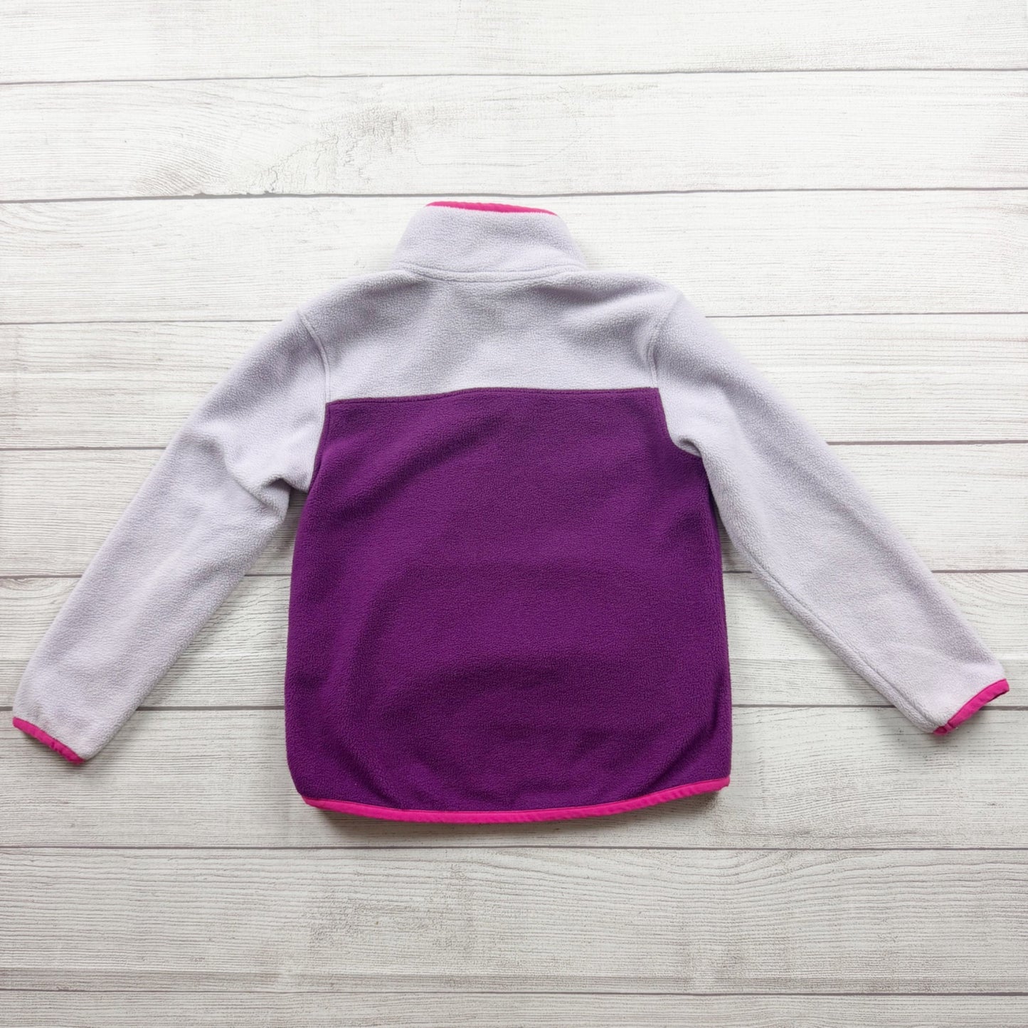 Eddie Bauer Kids Fleece Pullover Purple Pink Colorblock 6