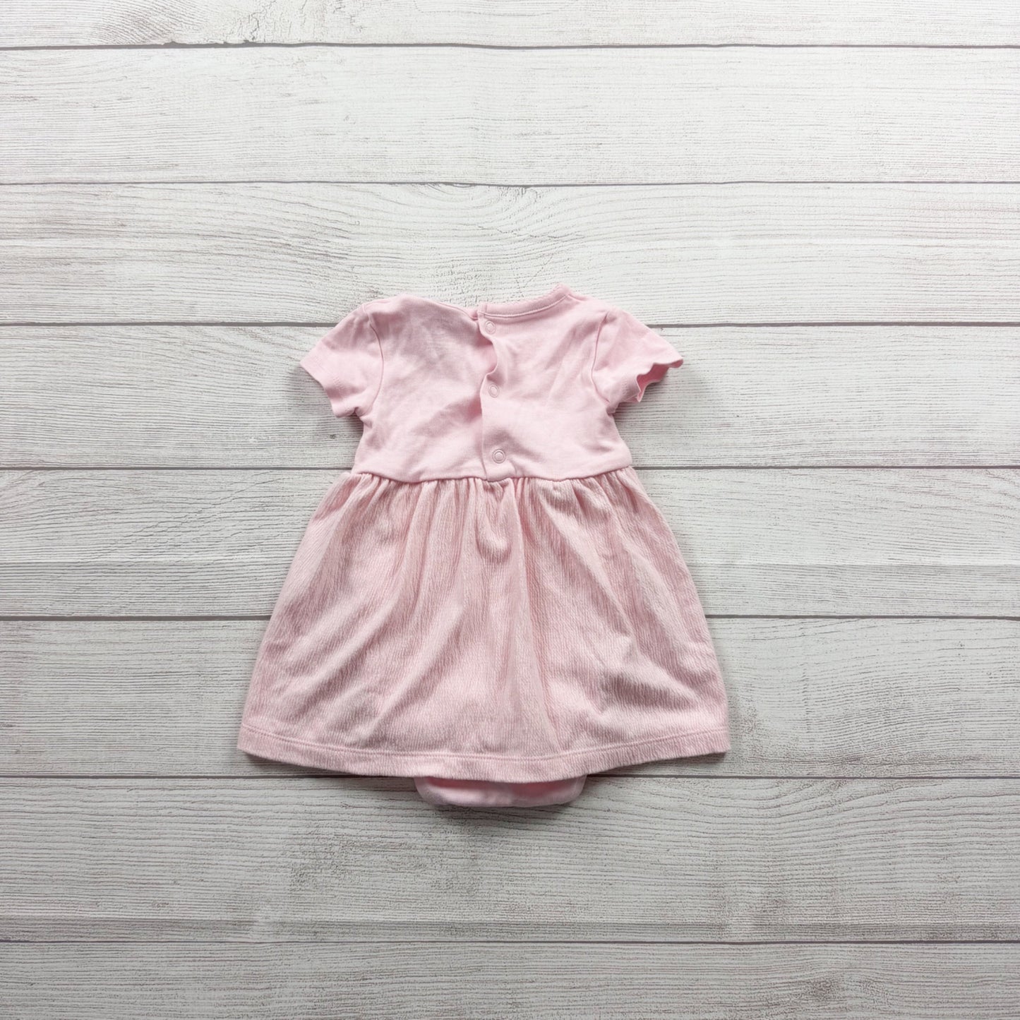 Carter’s Baby Girl Pink Dress Bunny Applique Bodysuit Easter 9-12 Months