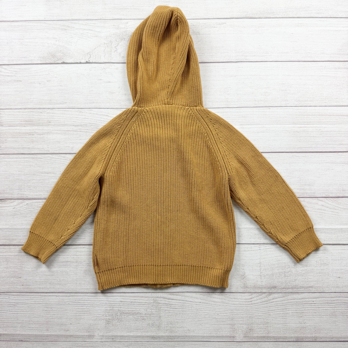 Goumi Kids Organic Cotton Knit Zip Hoodie Honey Yellow NWT 4T