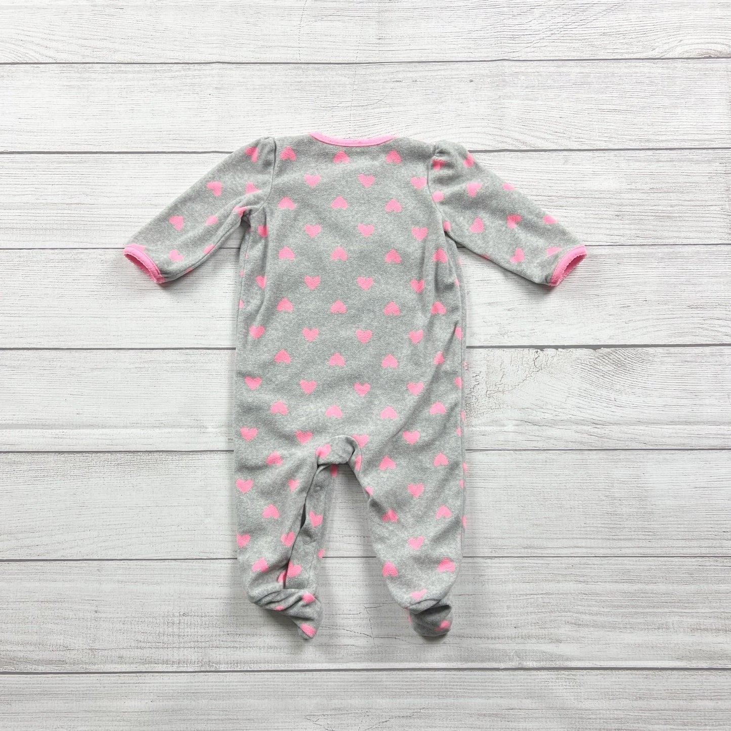 Carter’s Just One You Fleece Footie Pajamas Hearts Giraffe Sleeper 3-6 Months