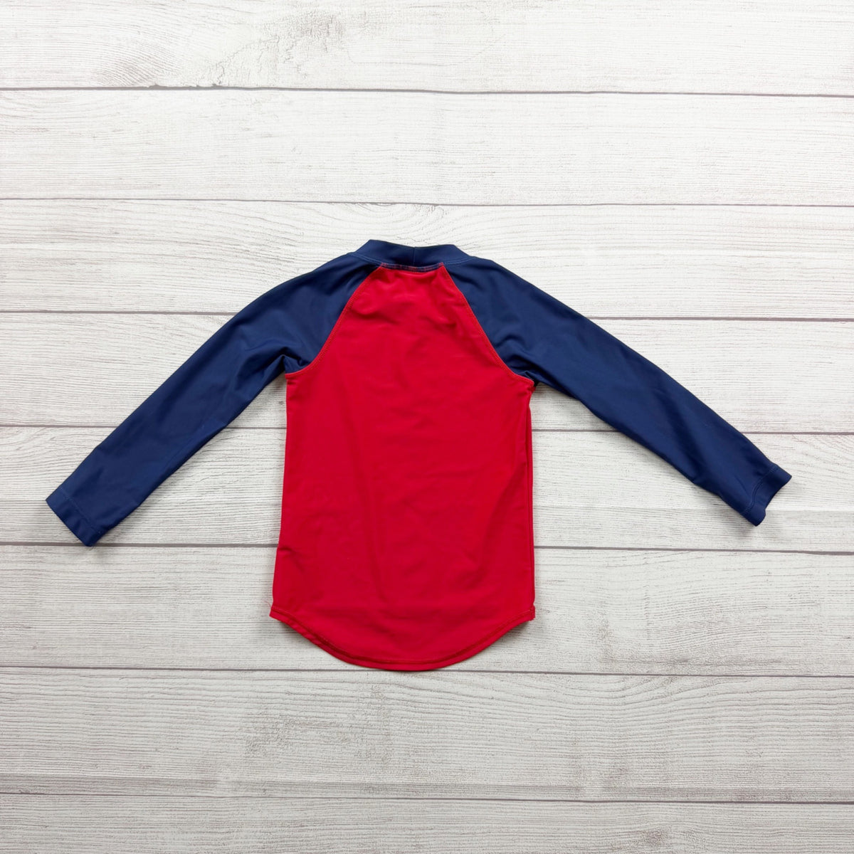 Polarn O. Pyret Long Sleeve Raglan Baby Swim Shirt Red Blue UPF 50+ 1-2 Years