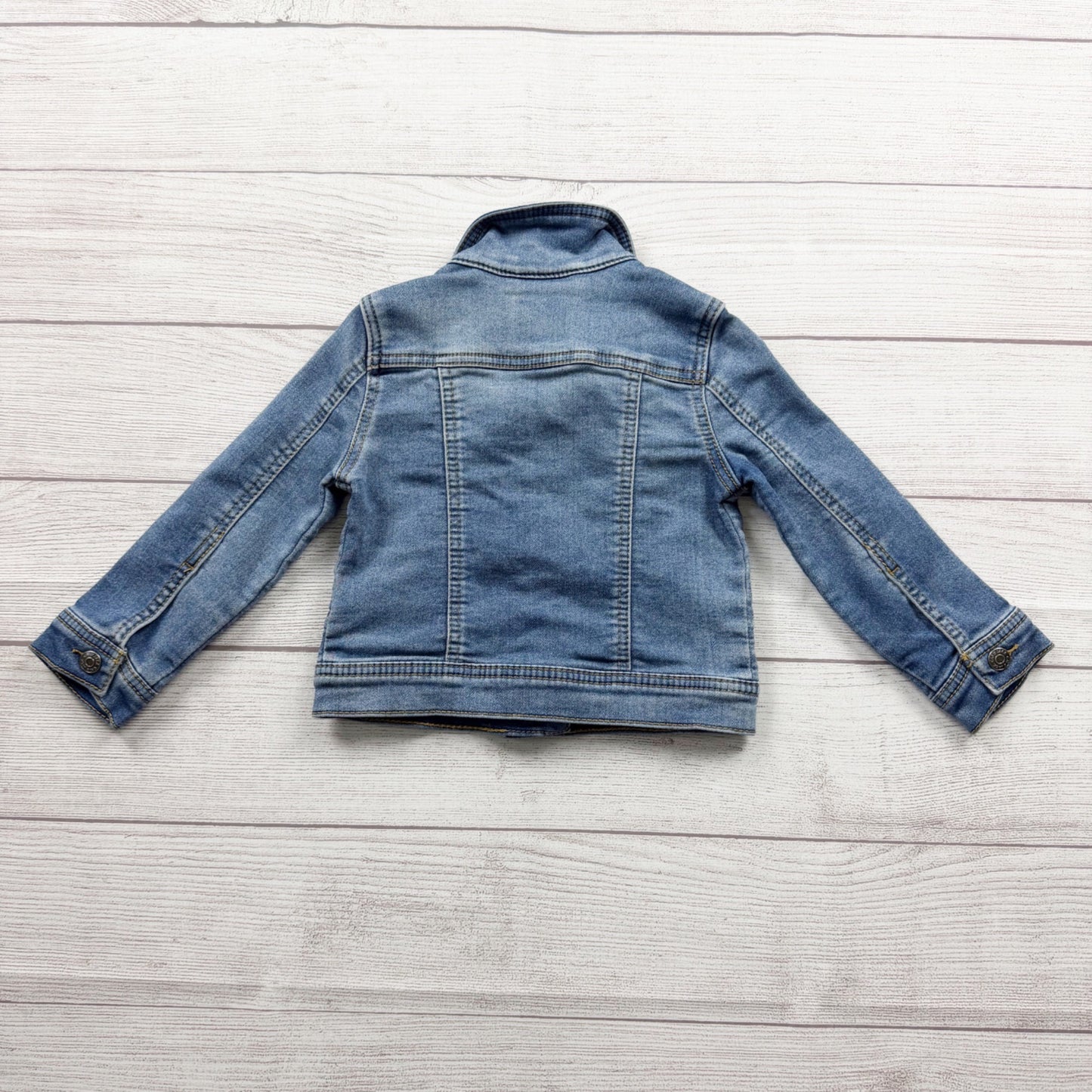 Cat & Jack Toddler Girls Blue Denim Jacket Button Front Snap Pockets 2T