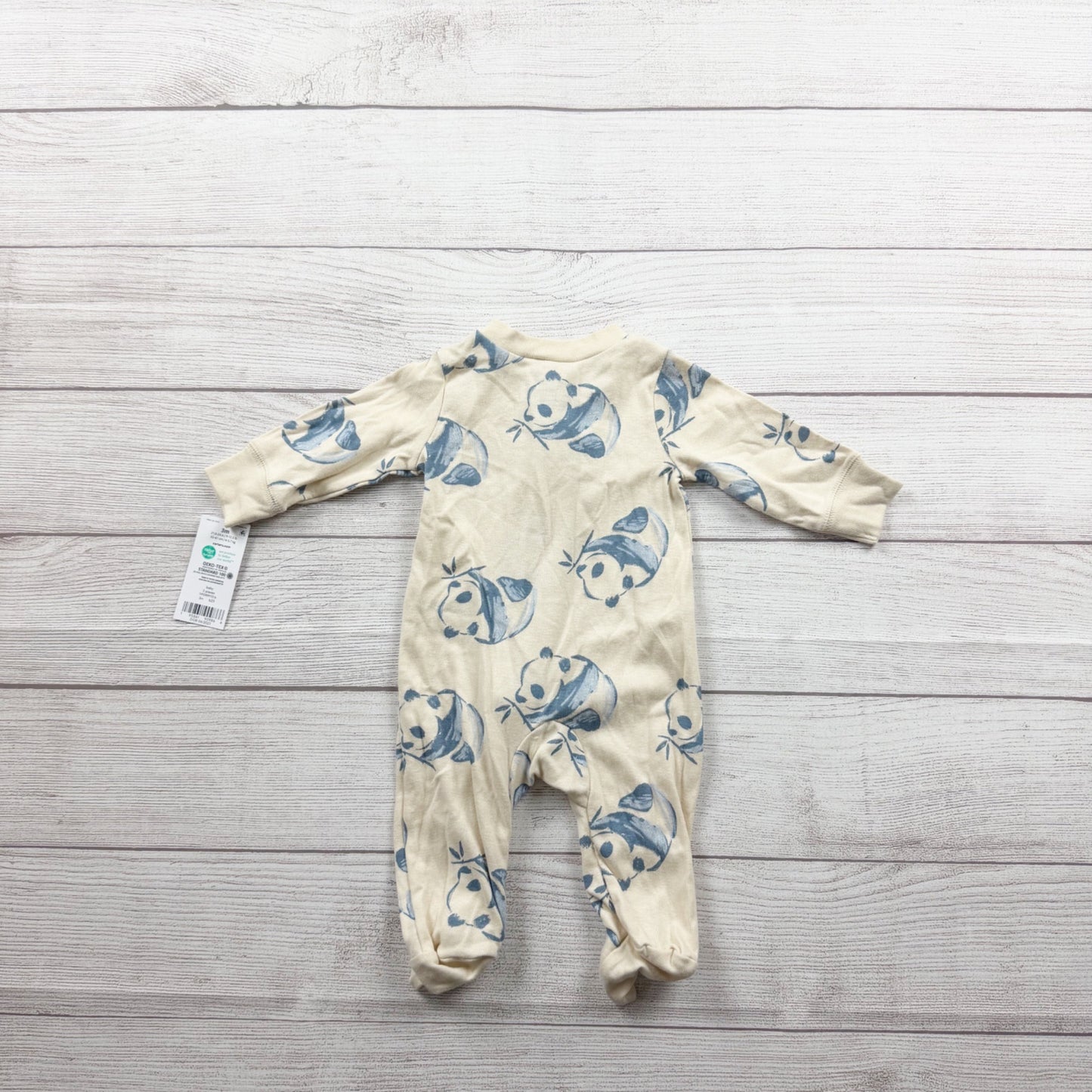 Carter’s Baby Footed Sleeper Panda Print 2-Way Zip Pajamas NWT 0-3 Months