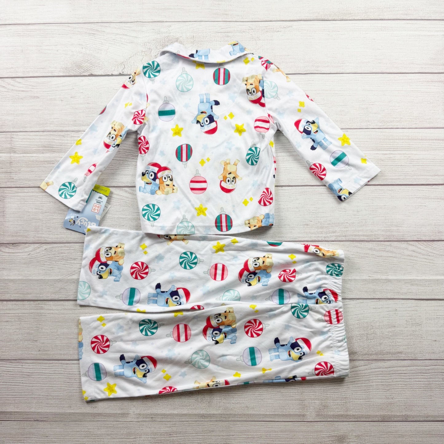 Bluey Toddler Pajama Set Christmas Holiday Theme Flame NWT 3T