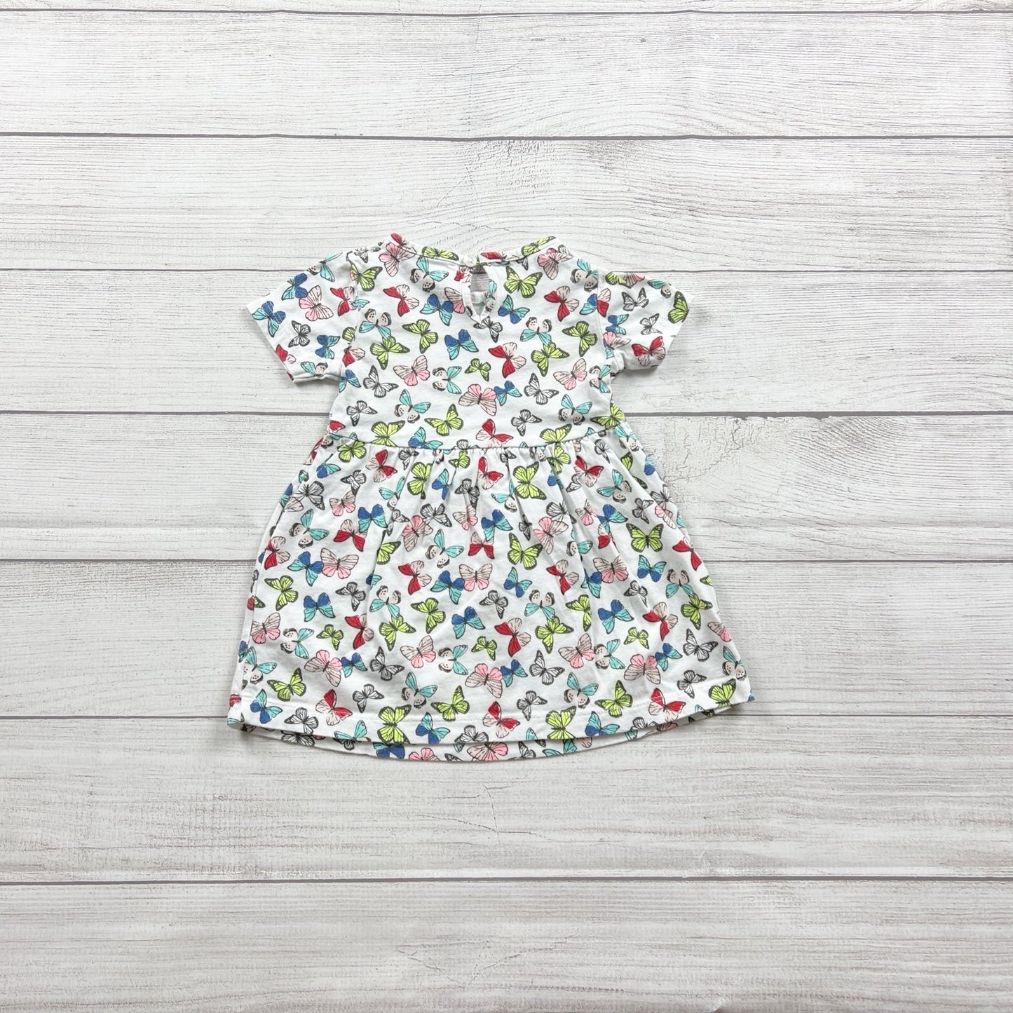 Carter's Baby Girl Butterfly Print Dress Short Sleeve Multicolor 9-12 Months
