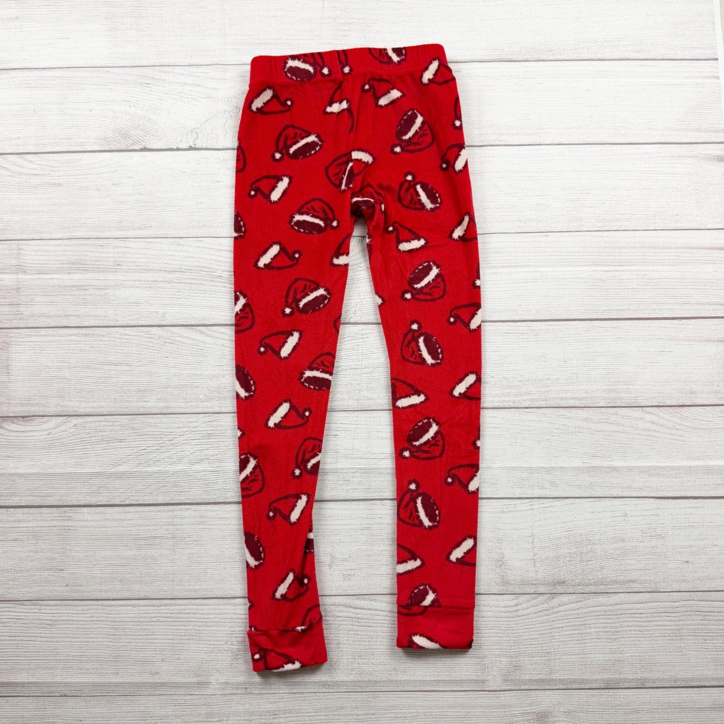 Cat & Jack Kids Christmas Pajama Set Santa Hat Pattern Long Sleeve Pants 8