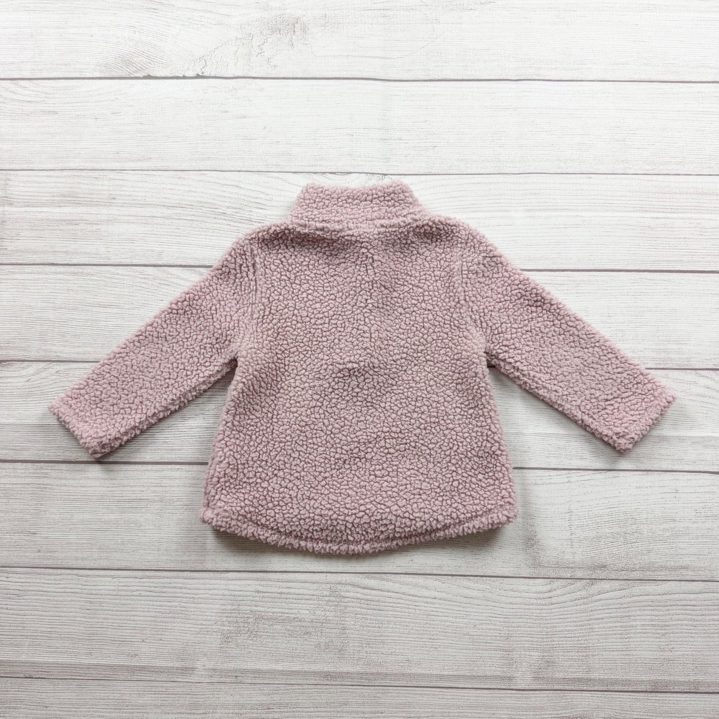 Old Navy Toddler Sherpa Quarter Zip Pullover Sweater Warm Cozy Pink 2T